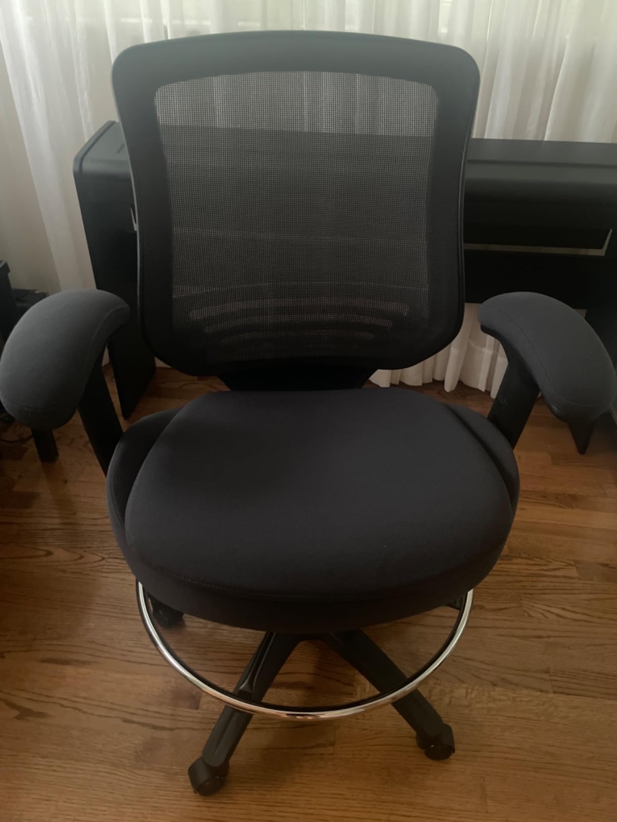 400lbs Tall Office Drafting Chair with Extra Seat Cushion for High Standing Desk with Lumbar Support and Enlarged Adjustable Footring Customer Review 400lbs Tall Office Drafting Chair with Extra Seat Cushion for High Standing Desk with Lumbar Support and Enlarged Adjustable Footring - Customer Photo 2