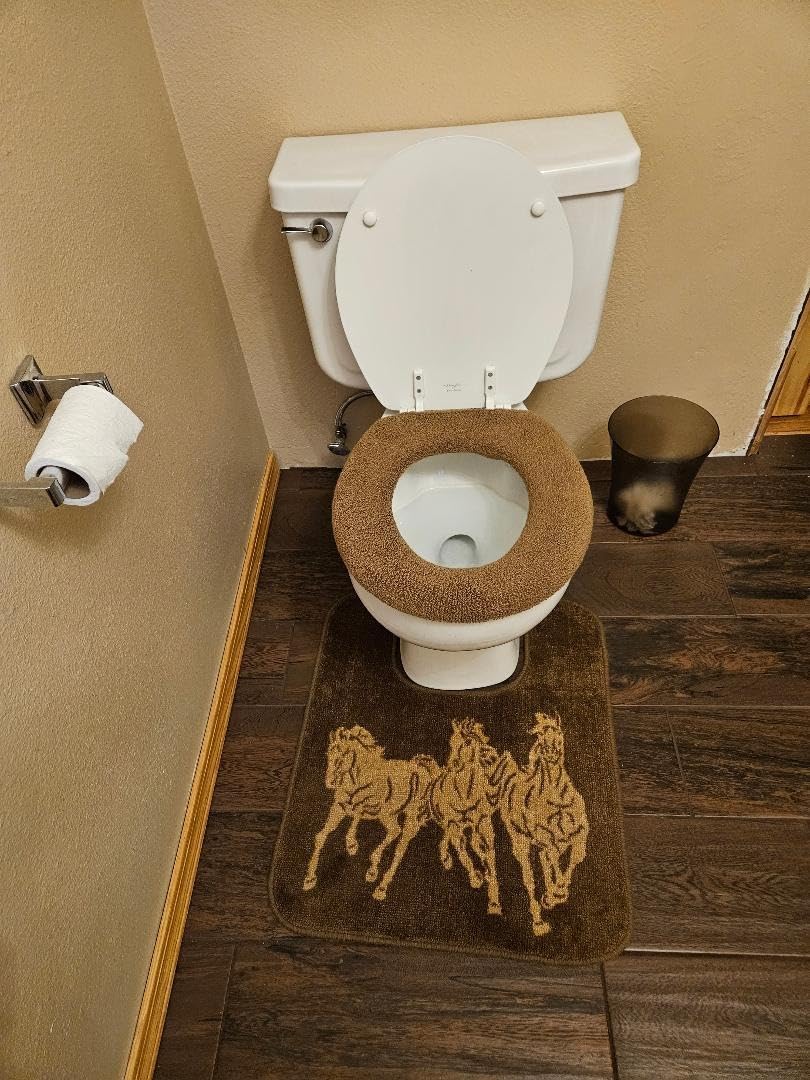 Soft Toilet Seat Cover - Plush & Thick Fabric Toilet Seat Warmer for Round & Elongated 14x18