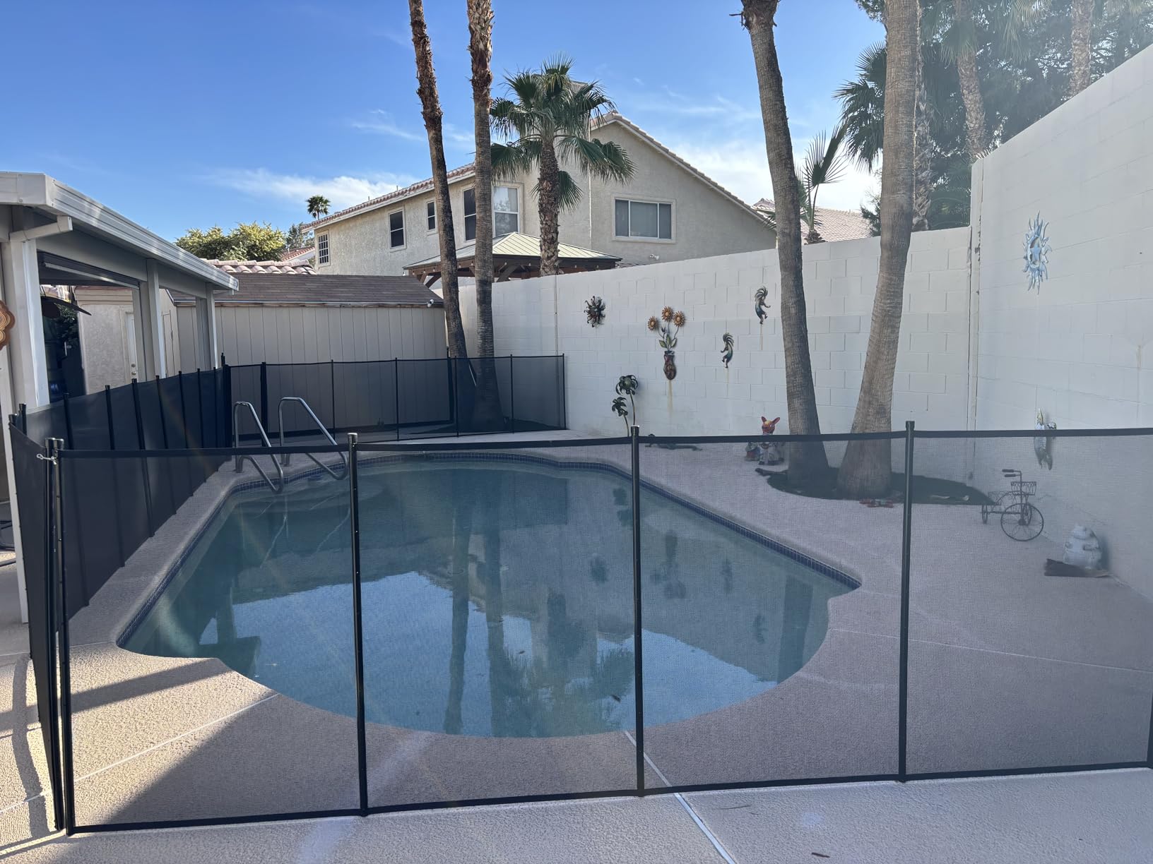 Pool Fence 4 Feet x 15 Feet – Removable Mesh Swimming Pool Safety Fence for Child & Pet Protection – Easy DIY Installation, Black – 25% Longer Than Standard Sections, Matching Self-Closing Gate Kits - Customer Photo 2