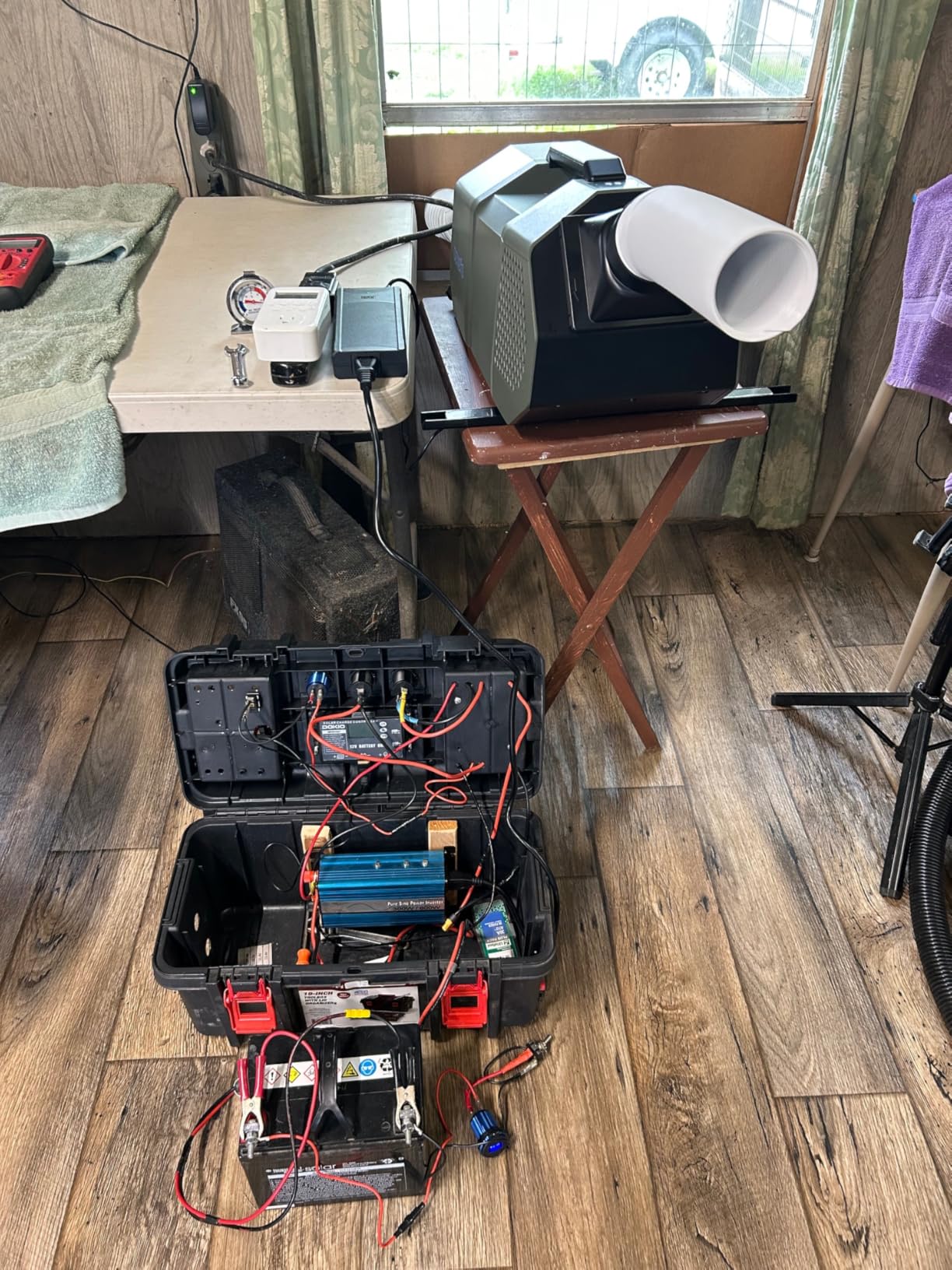 Portable Air Conditioner for Tent for 50 Sq. Ft, 1,500 BTU AC Unit with Fan Mode for Truck Van Outdoor Camping Small Rooms, Windowless Air Cooler with Dual Hoses Customer Review Portable Air Conditioner for Tent for 50 Sq. Ft, 1,500 BTU AC Unit with Fan Mode for Truck Van Outdoor Camping Small Rooms, Windowless Air Cooler with Dual Hoses - Customer Photo 1