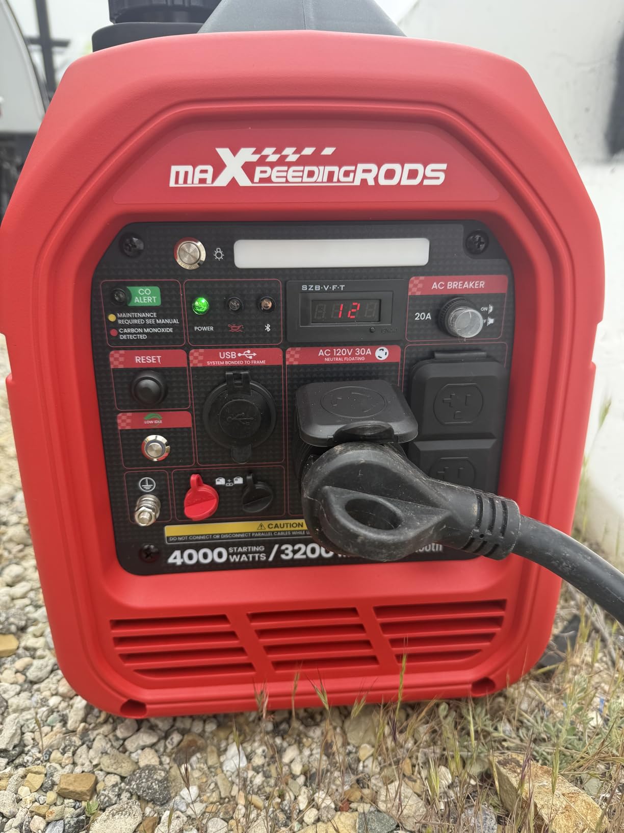 maXpeedingrods 4000 Watt Inverter Generator Portable, Bluetooth® App Remote Data Monitor, RV Ready, Gas Powered Generator with CO Alarm for Outdoor Camping, Home Backup - Customer Photo 2