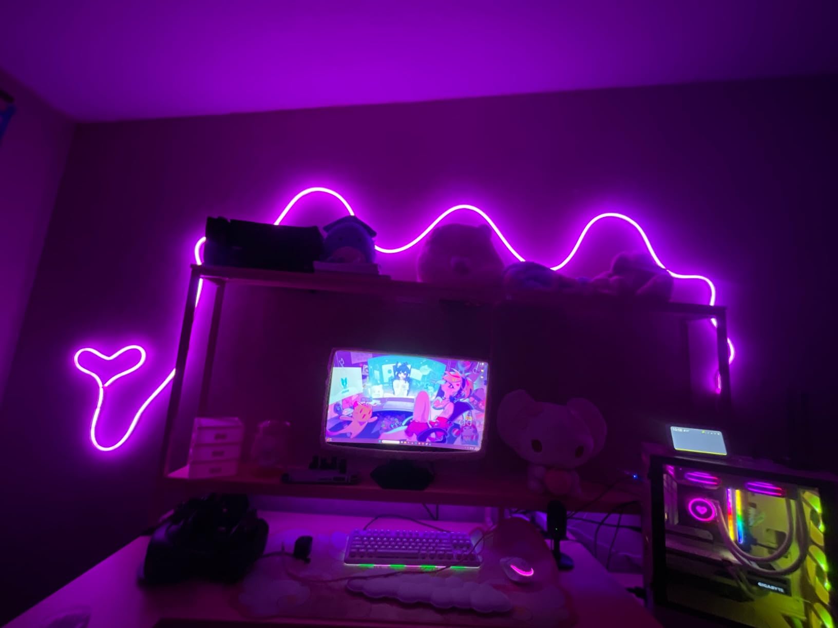 Govee RGBIC Neon Lights, LED Smart Neon Rope Light 2 Works with Matter, Alexa, Google Assistant, Custom DIY Neon Strip Lights for Bedroom and Wall Decor, Softer Material, 16.4ft, White - Customer Photo 1