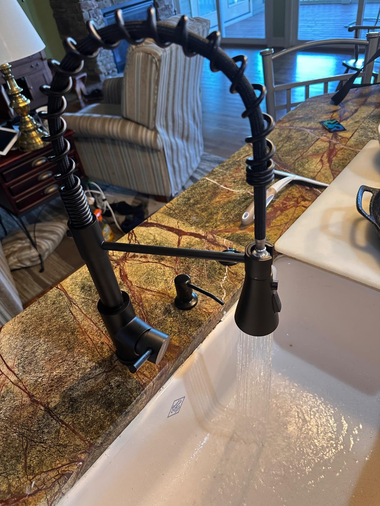 DAYONE Touchless Kitchen Sink Faucet with Soap Dispenser and Pull Down Sprayer, Stainless Steel High Arc Motion Sensor Touch Faucet for Kitchen Sink Smart Hands-Free Single Handle, Brushed Nickel - Customer Photo 1