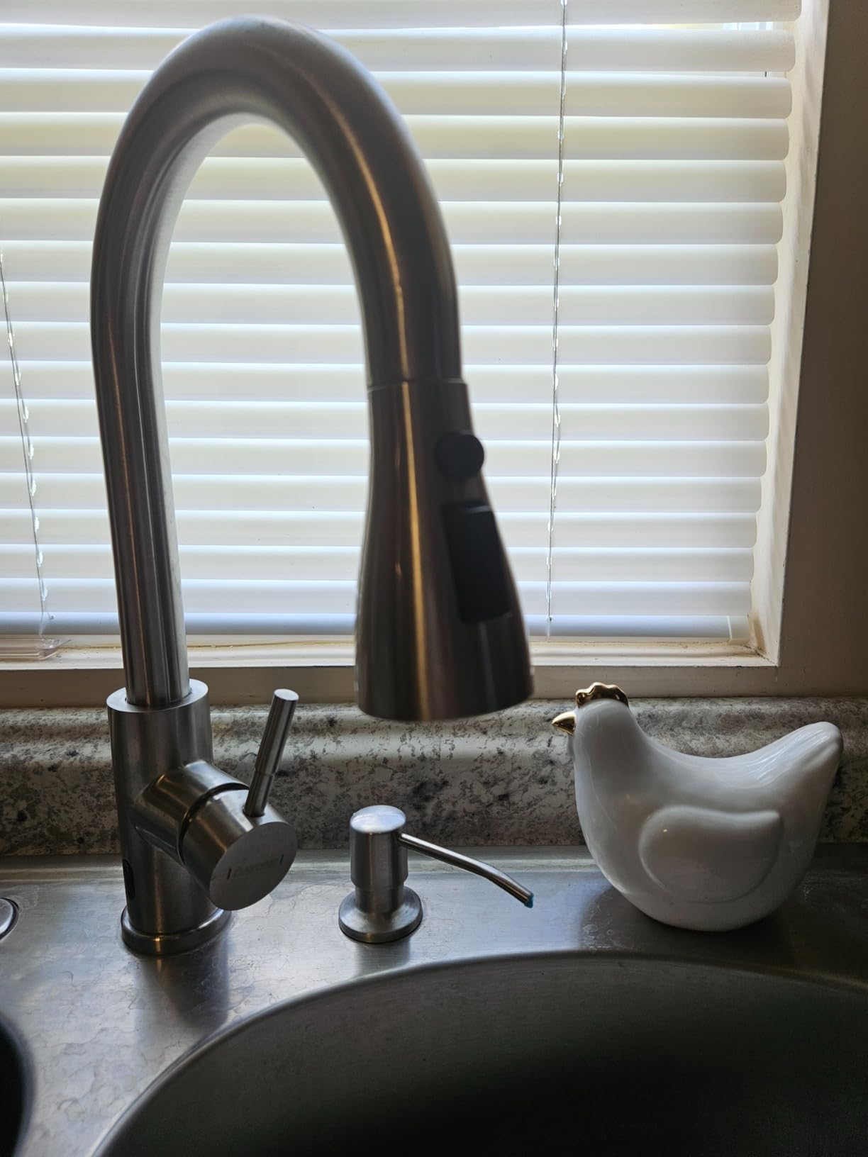 DAYONE Touchless Kitchen Sink Faucet with Soap Dispenser and Pull Down Sprayer, Stainless Steel High Arc Motion Sensor Touch Faucet for Kitchen Sink Smart Hands-Free Single Handle, Brushed Nickel - Customer Photo 2