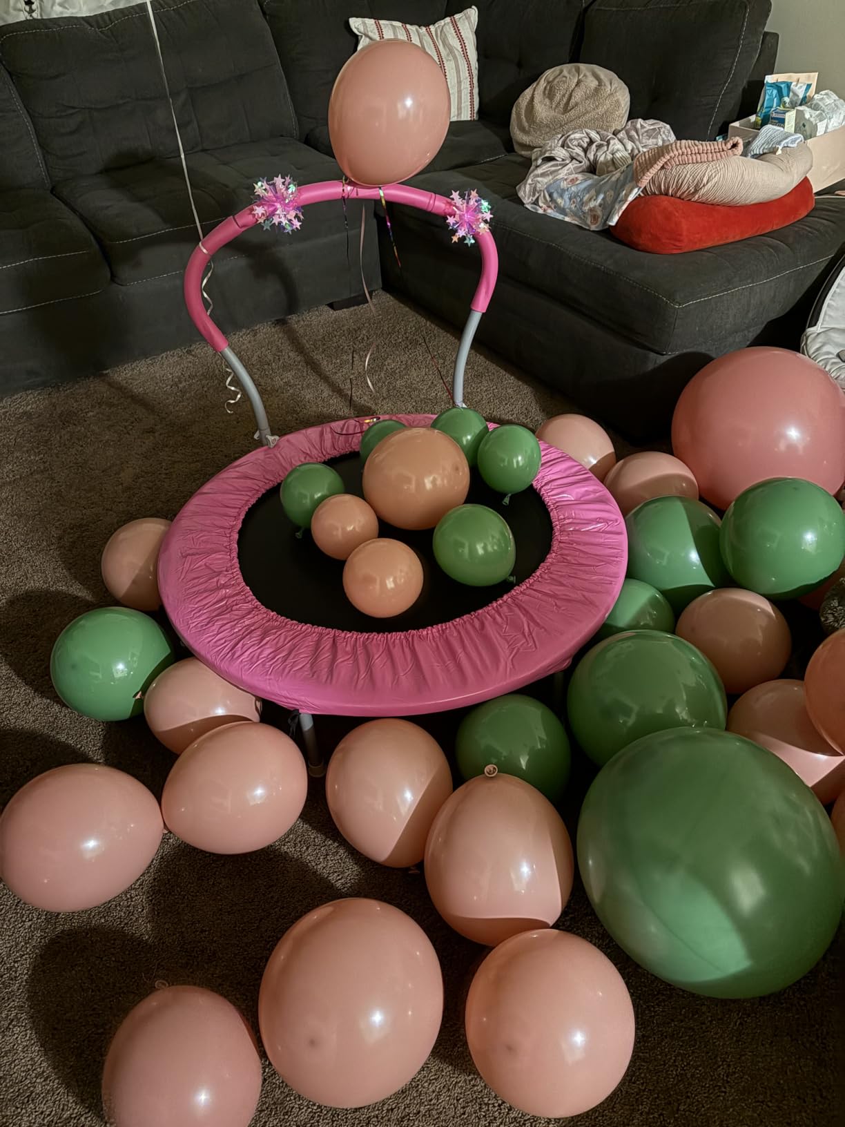 36 Inch Kids Trampoline: Mini Trampoline with Handle Indoor Outdoor Use, Toddler Small Fitness Rebounder - Customer Photo 1