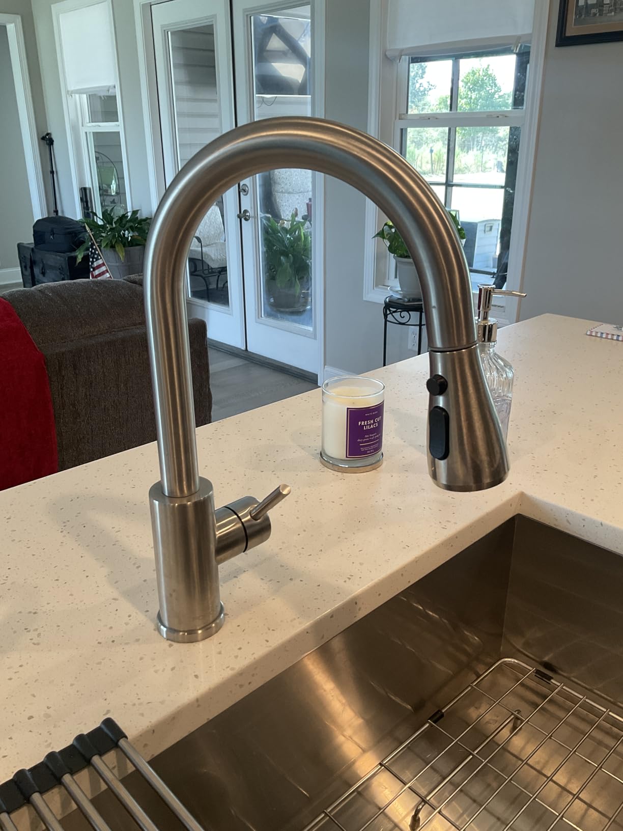 FORIOUS Touchless Kitchen Faucet with Pull Down Sprayer, Brushed Nickel Hands-Free Smart Motion Sensor Sink Faucet Single Handle Contemporary, Suitable for Farmhouse Laundry Camper RV Bar - Customer Photo 2