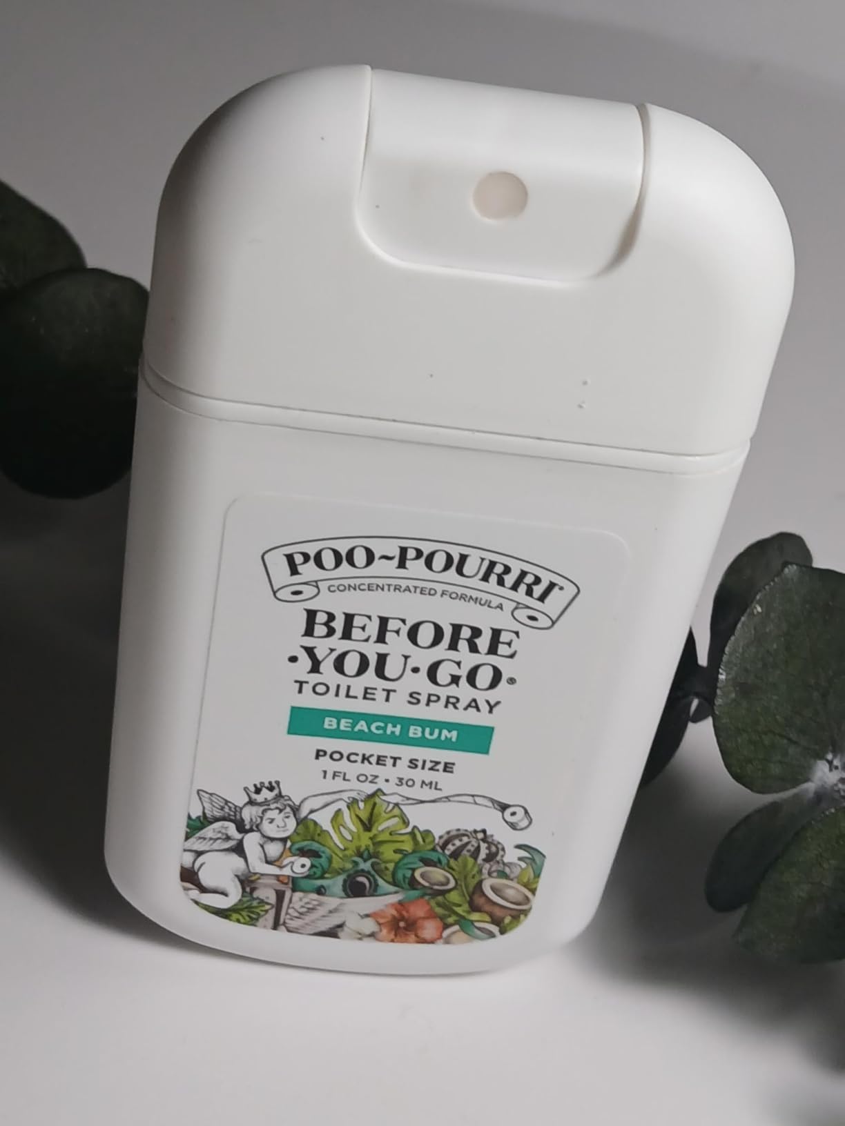 Poo-Pourri Before-You-Go Pocket Toilet Spray, Travel Essentials, Beach Bum, 1 Fl Oz, Up to 50 Uses, On-The-Go Bathroom Odor Deodorizer with Essential Oils, TSA Approved Size, Coconut Orchid Scent - Customer Photo 1