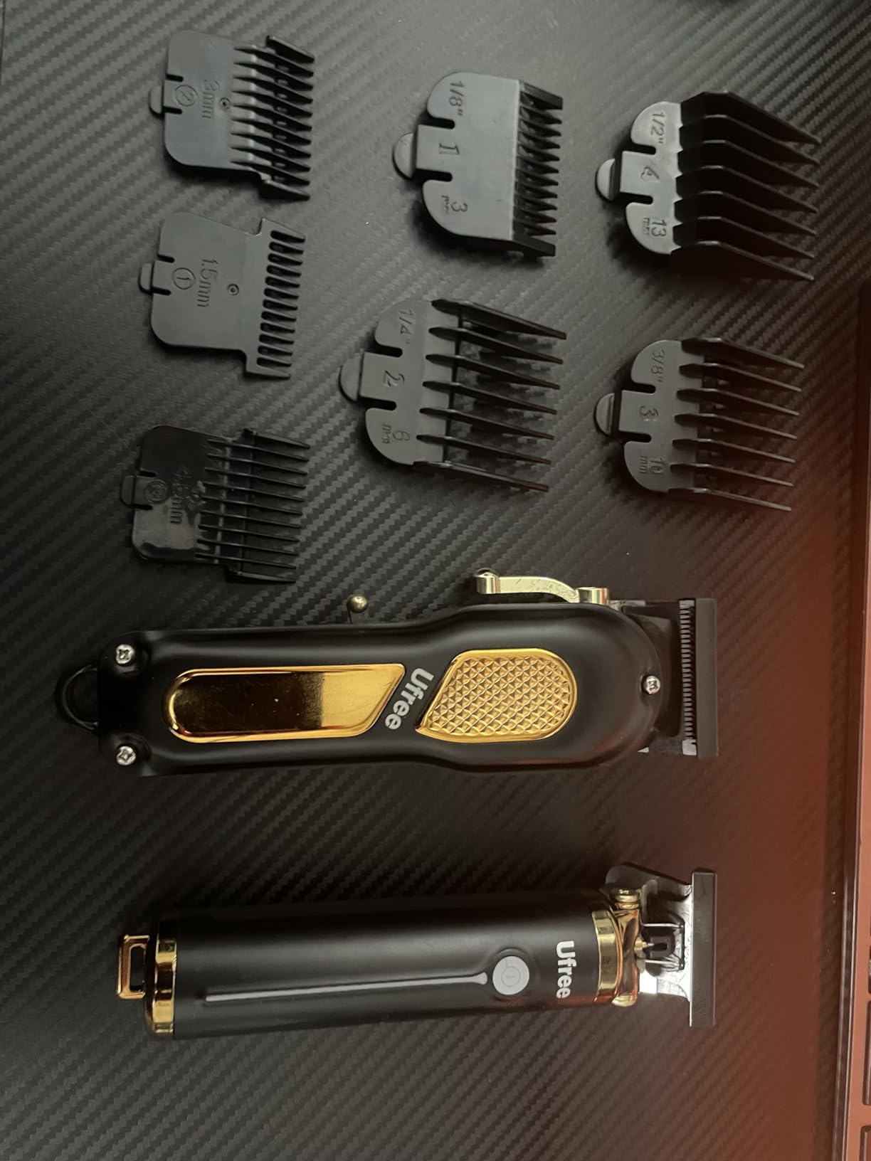 Ufree Hair Clippers for Men, Professional Clippers and Trimmers Set, Cordless Clippers for Hair Cutting, Beard Trimmer, Barber Clippers, Rechargeable Electric Shaver, Gifts for Men, Black Gold - Customer Photo 1