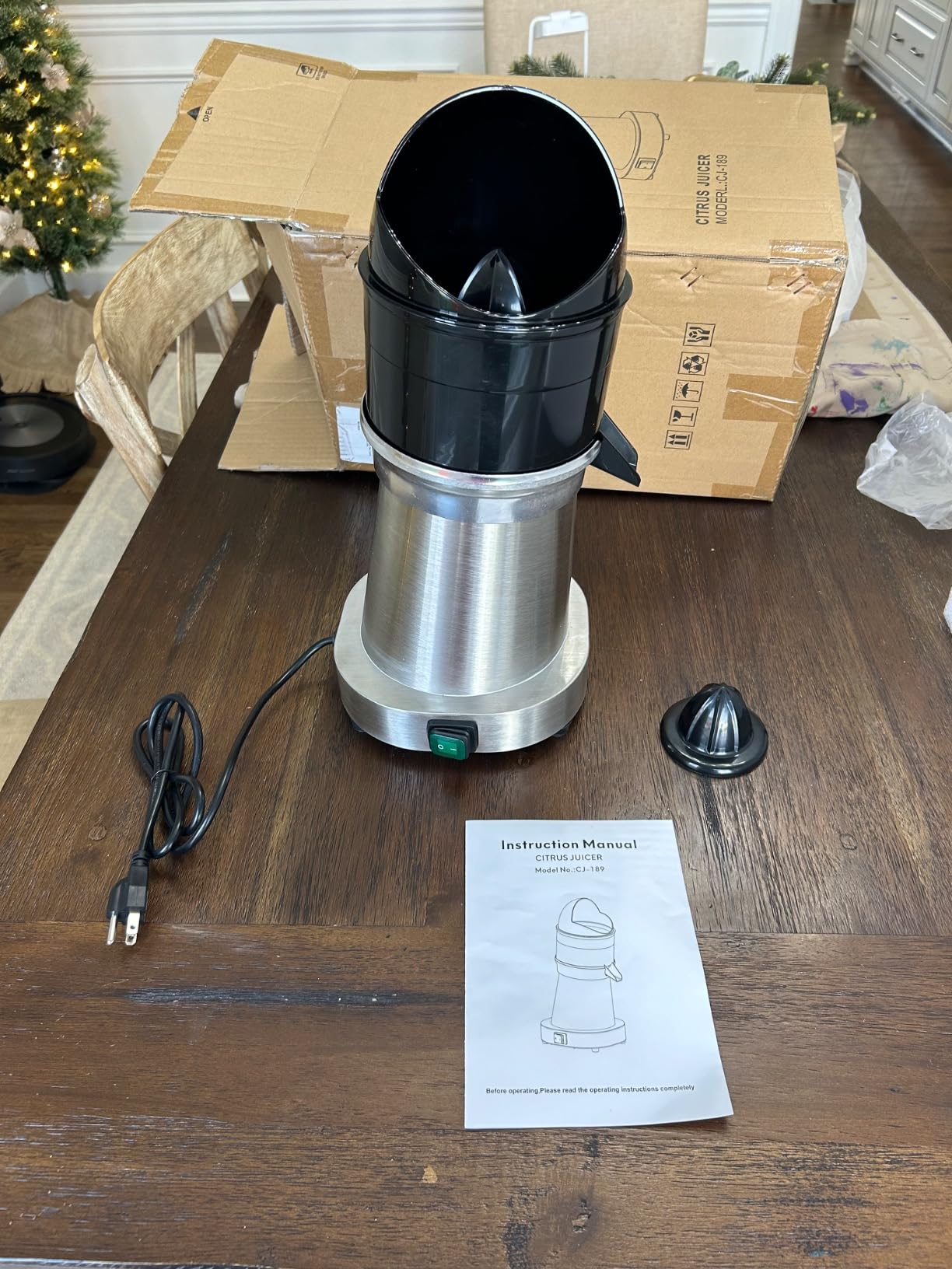 YUANHAO Commercial Stainless Steel Electric Citrus Juicer - 120V, 1400 RPM - Customer Photo 1