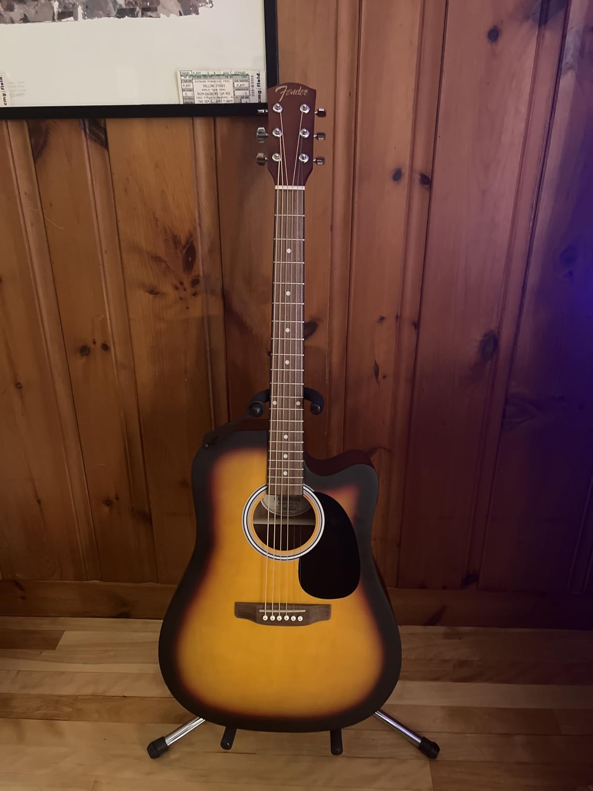 Fender FA-25CE Dreadnought Acoustic Electric Guitar, Beginner Guitar, with 2-Year Warranty, Includes Built-in Tuner and On-Board Volume and Tone Controls, Comes with Free Lessons, Sunburst - Customer Photo 1