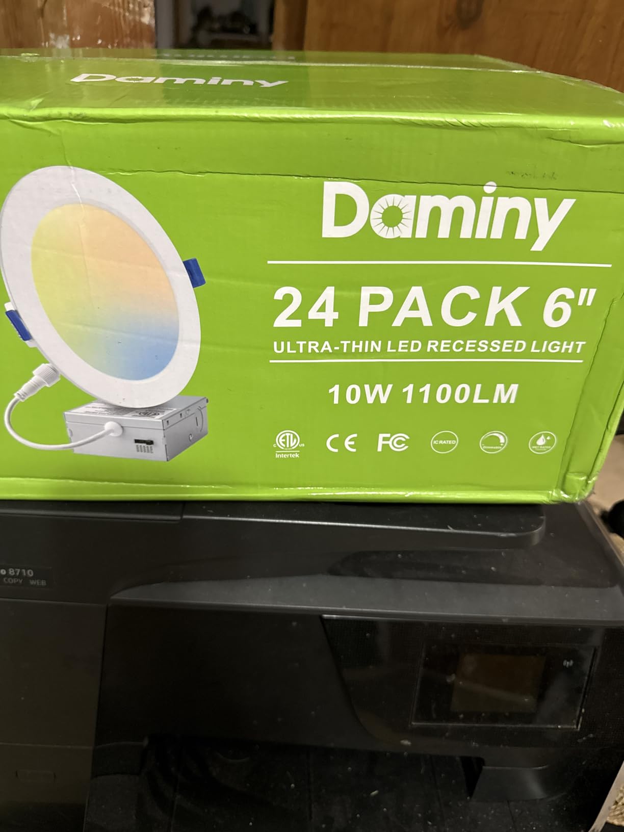 DAMINY 24 Pack 6 Inch LED Recessed Lighting with Junction Box,5CCT,Ultra-Thin Recessed Light,10W 1100lm, Dimmable Canless Wafer Ceiling Light, High Brightness - ETL - Customer Photo 2