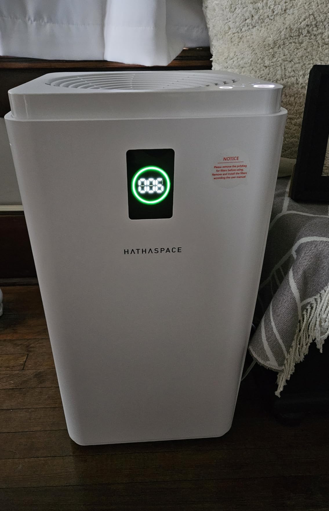 HATHASPACE HSE200 True HEPA Air Purifier for Home, Removes 99.9% of Dust, Smoke, Pet Dander, Odors, VOCs, Covers Up to 200 Sq. Ft, Quiet Air Cleaner with Smart Sensor for Bedroom & Small Rooms - Customer Photo 1