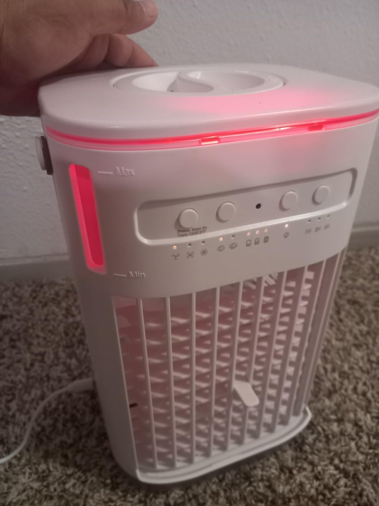 Portable Air Conditioners w/Remote, Mini Air Conditioner, 5400mAh Built-in Battery, 1.2L Water Tank & Ice Box, Auto-off Timer, Evaporative Air Cooler With 3Speeds, Desktop Fan For HomeOutdoors - Customer Photo 2