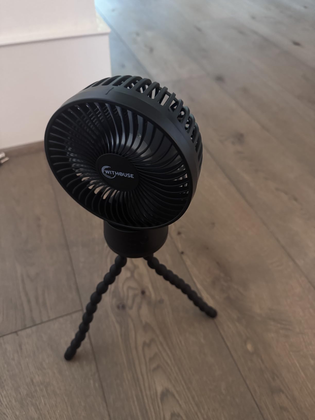 20000mAh Portable Stroller Fan, 120° Auto Oscillation, 3-IN-1 with Power Bank LED Light Detachable Flexible Tripod Rechargeable Battery Powered Clip On Fans Desk for Baby Crib Car Seat Travel - Customer Photo 1