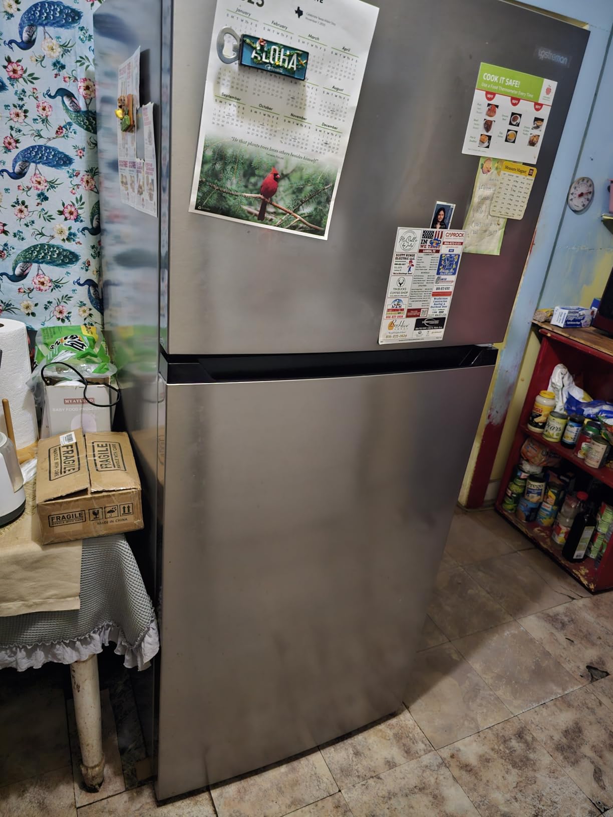 Upstreman 17.6 Cu.Ft Top Freezer Refrigerator Large Capacity Refrigerator, Frost Free, ENERGY STAR, Adjustable Thermostat, Fingerprint Resistant Stainless Steel, Reversible Door - Customer Photo 3