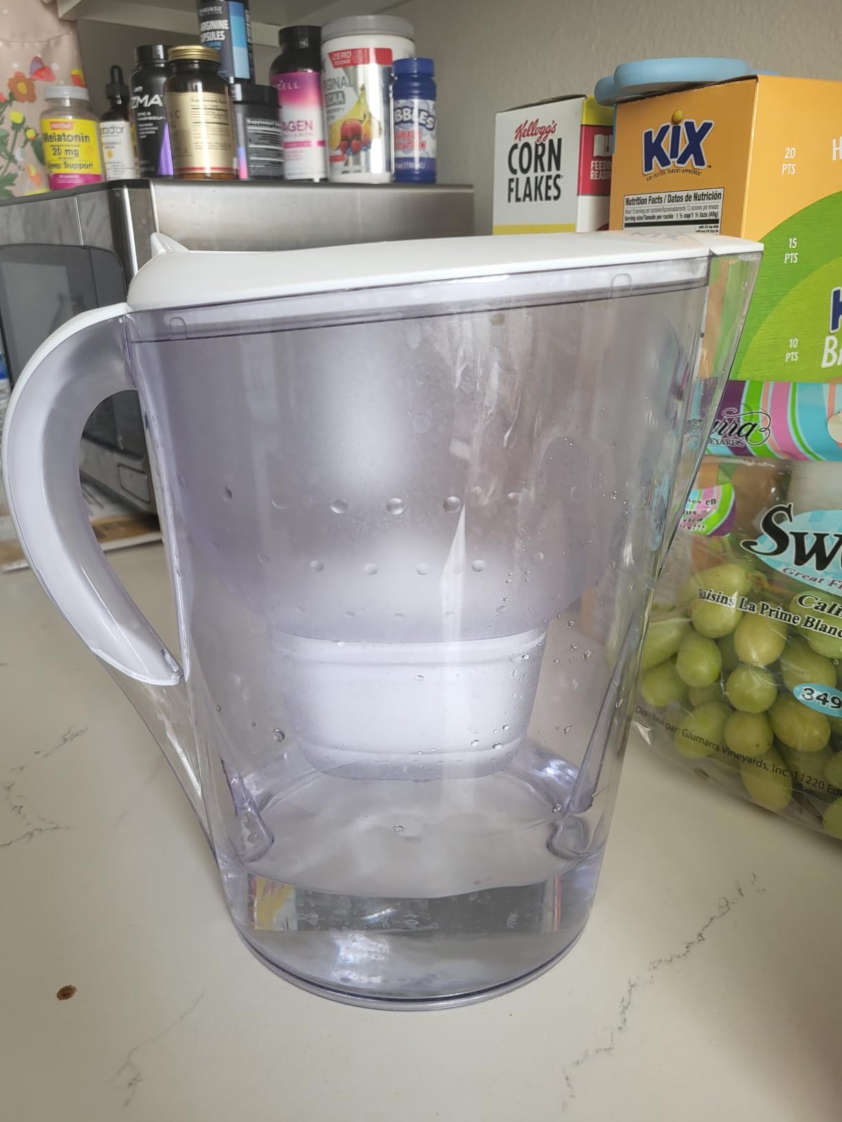Hskyhan Alkaline Water Filter Pitcher - 3.8 Liters Improve PH, 2 Long Lasting Cartridge Included, BPA Free, 7 Stage Filtration System to Purify, Blue - Customer Photo 2