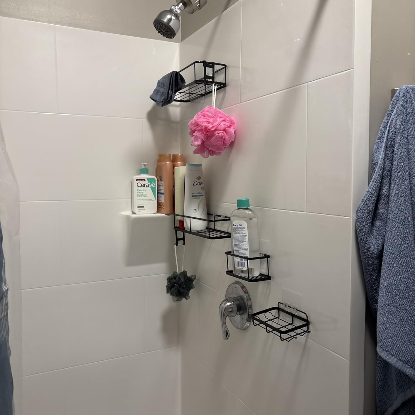 YASONIC Shower Caddy, 100% Rustproof Shelves for Inside Shower, No Drilling Bathroom Organizers and Storage, 6 Pack Large Capacity Bathroom Caddy for Kitchen & Home Decor - Customer Photo 1
