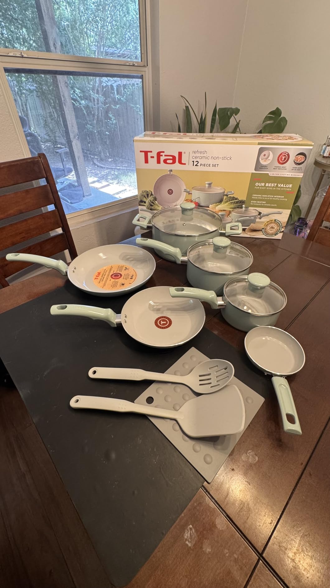 T-Fal Refresh Ceramic Frying Pans Nonstick 12 Inch Skillet, Oven Safe to 350°F, Cookware with Stay-Cool Handle, Moon Grey - Customer Photo 2