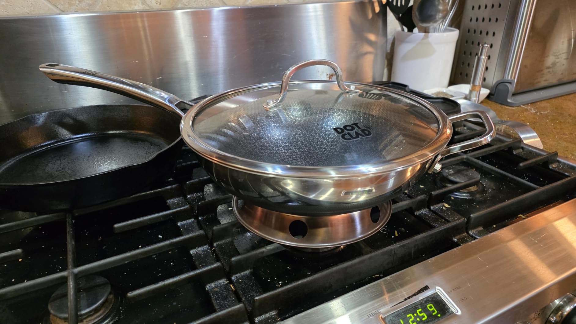 Wok pan,Hybrid 13 inch Wok with Lid, PFOA Free Cookware,non stick Stainless Steel Woks & Stir-fry pans Nonstick, Dishwasher and Oven Safe, Works on Induction - Customer Photo 1