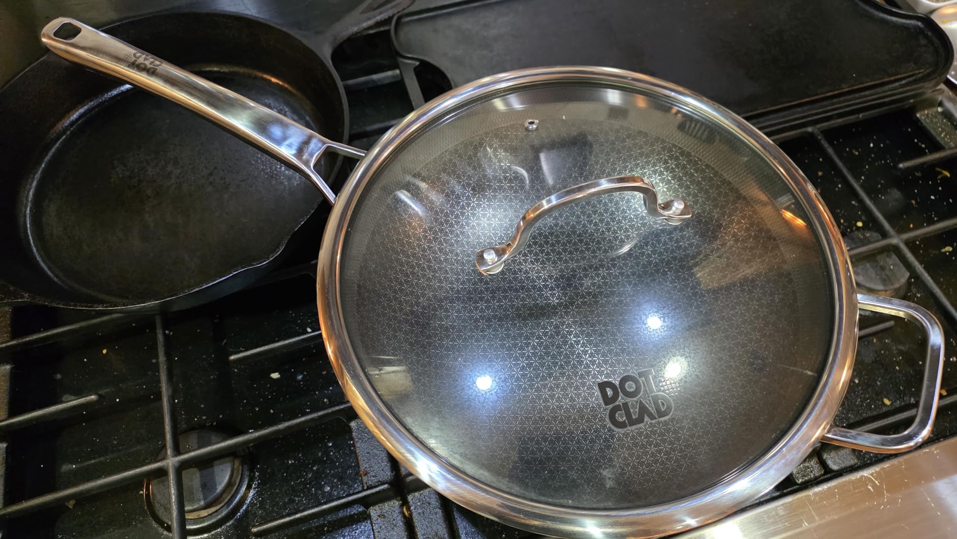 Wok pan,Hybrid 13 inch Wok with Lid, PFOA Free Cookware,non stick Stainless Steel Woks & Stir-fry pans Nonstick, Dishwasher and Oven Safe, Works on Induction - Customer Photo 2