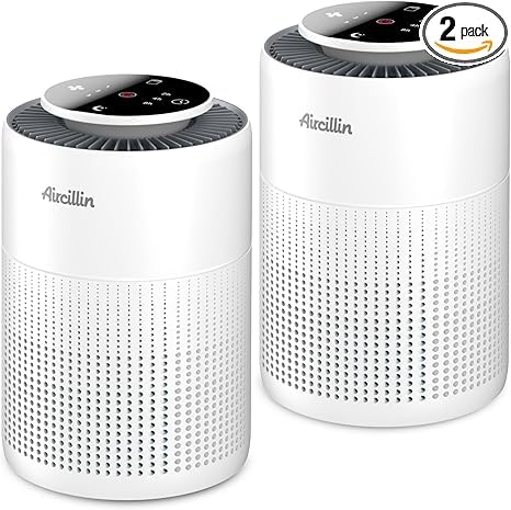 2 Pack Air Purifiers for Home Bedroom H13 True HEPA Air Filter Cleaner, Odor Eliminator, Remove Smoke Dust Pollen Pet Dander, Night Light For Home Living Room Dorm, Quiet 24dB Filtration System - Customer Photo 1