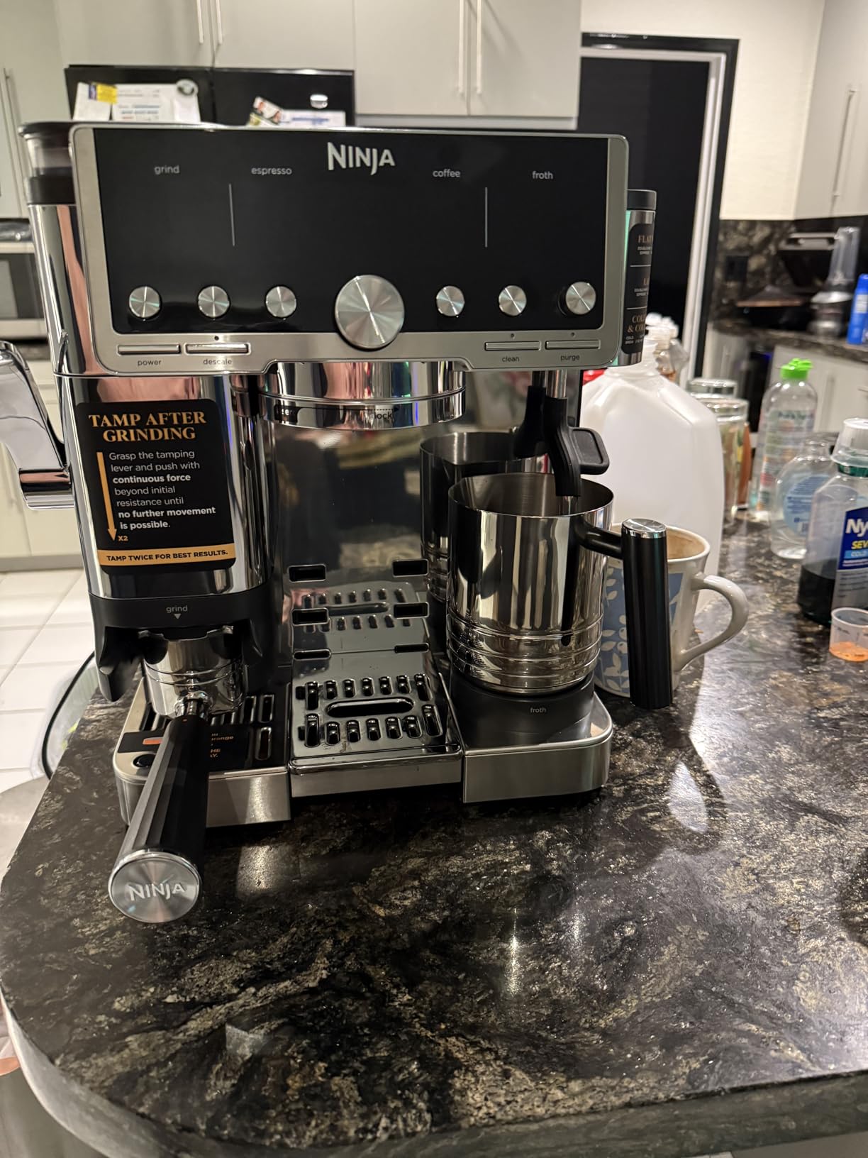 Ninja Luxe Cafe Premier 3-in-1 Espresso Machine, Drip Coffee, & Cold Brew | Built-in Grinder, Hands-Free Milk Frother, and Assisted Tamper for Cappuccinos & Lattes, Stainless Steel, ES601 customer photo 1