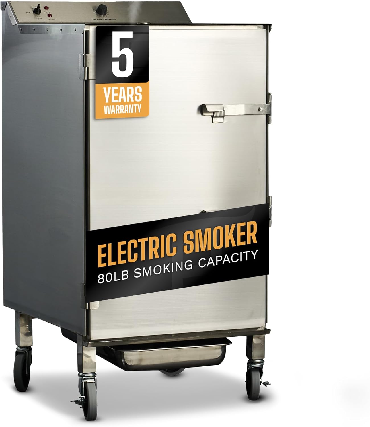 SmokinTex 'The Pitmaster' Series High-Capacity Electric Smoker – 700W Stainless Steel Meat Smoker, Temperature Control for Meat, Seafood, Vegetables, BBQ – Portable with Locking Wheels - Customer Photo 1