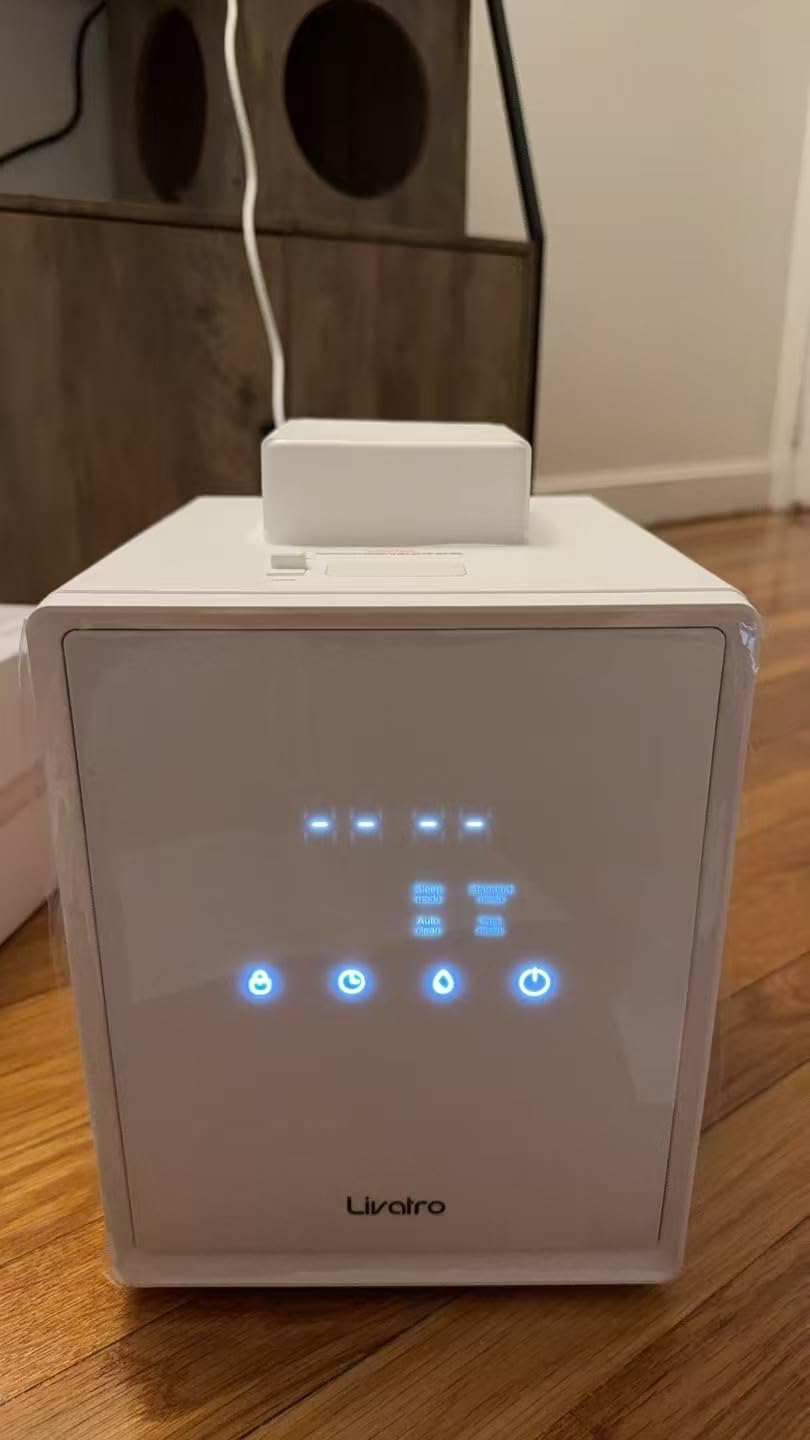 3L Stainless Steel Warm Mist Humidifier with Easy Clean and Warm Steam Function, Healthy Air Mist Humidifiers for Bedroom Living Room, with Sleep Mode and Auto-off Setting - Customer Photo 2