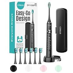 COSLUS Sonic Electric Toothbrush for Kids & Adults: 47000 VPM for Deep Cleaning & Whitening with Travel Case - 5 Modes for Sensitive Teeth & Braces, Wireless Charging, 6 Brush Heads for Home Family - Customer Photo 1