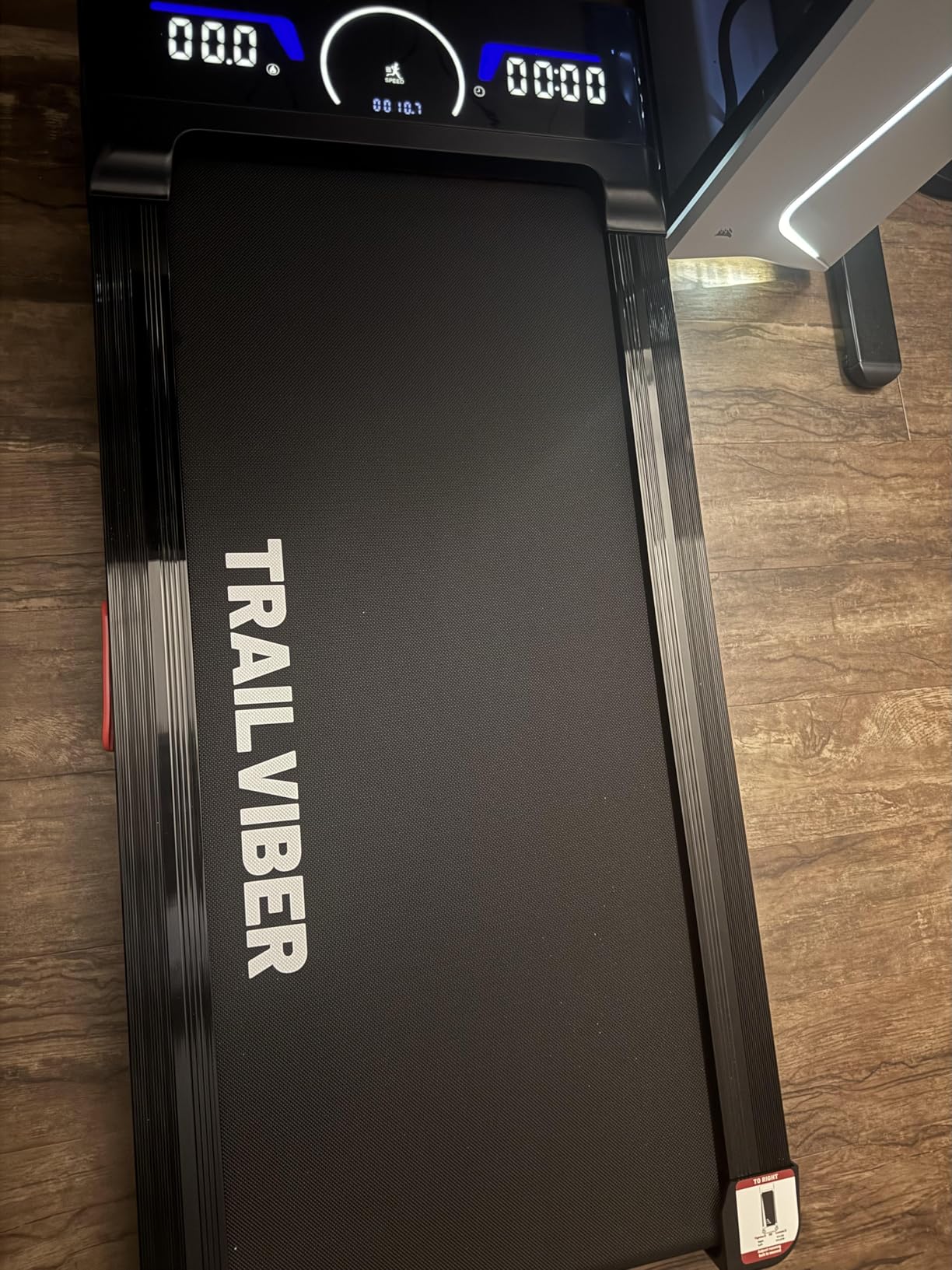 TRAILVIBER Walking Pad Treadmill with 12% 9-Level Auto Incline, 450 lbs Capacity RGB LED Screen, Bluetooth Speaker Under Desk Treadmill, Compact Treadmills for Home Hiking - Customer Photo 1