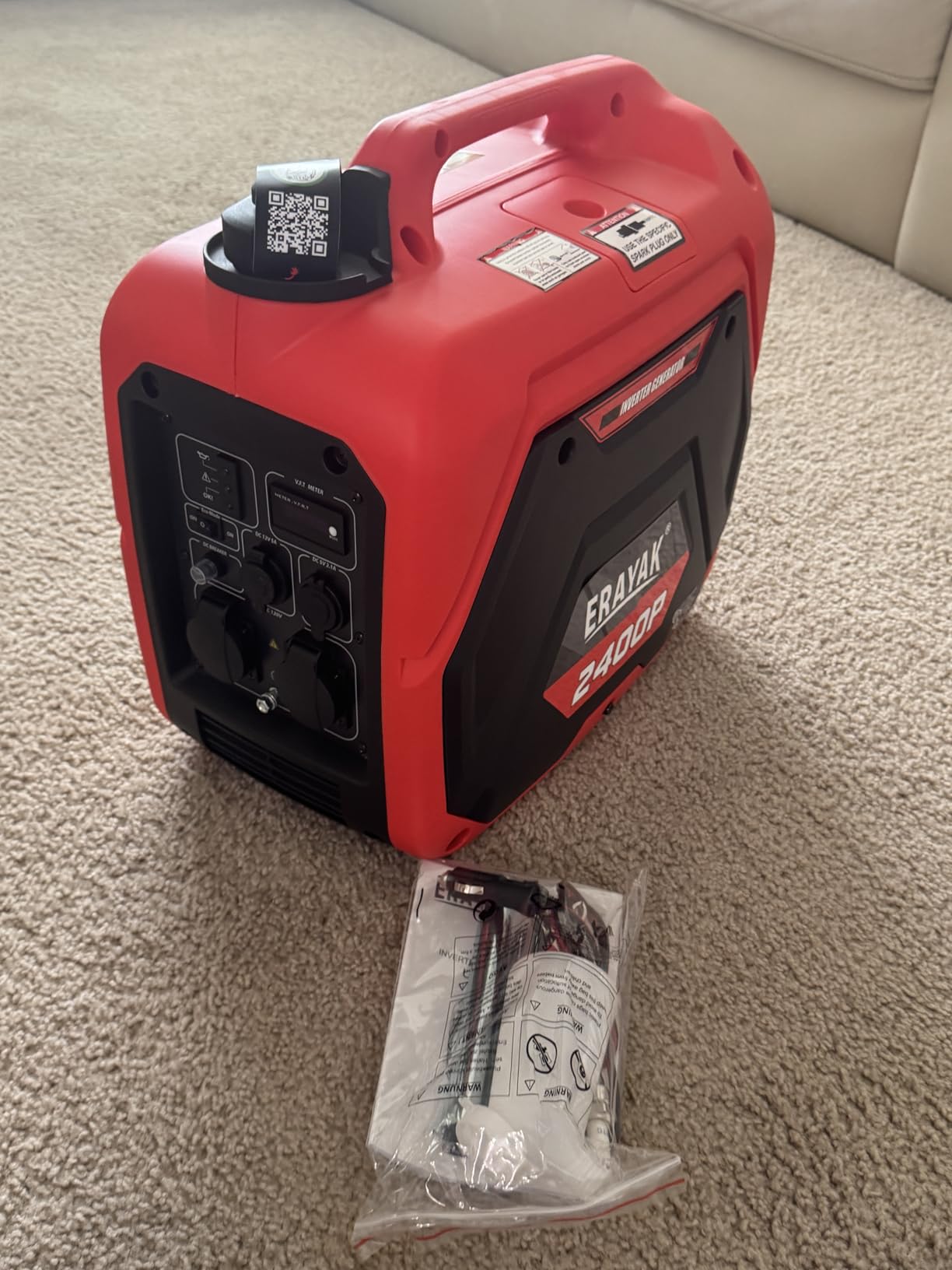 ERAYAK 4500W Portable Inverter Generator for Home Use, Super Quiet Small Generator for Camping Outdoor Emergency Power Backup, Gas Powered Engine, ECO Mode, EPA Compliant - Customer Photo 1