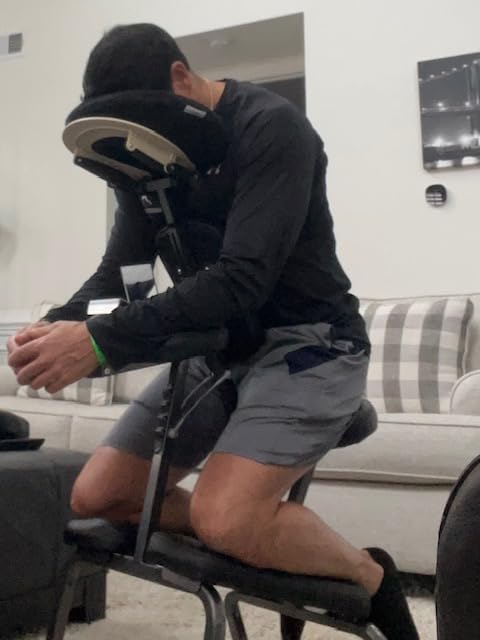 Massage Chair Full Body Portable - Lightweight Tattoo Chair with Carrying Case-Portable Massage Chairs High-Density Sponge Height Adjustable Face Cradle Light Weight Travel Spa Seat, Burgundy Red - Customer Photo 1