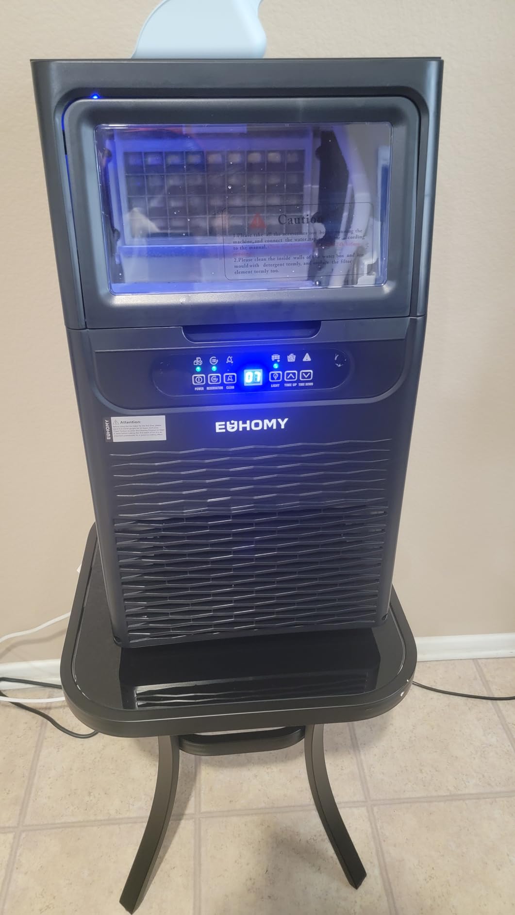 EUHOMY Commercial Ice Maker Machine,80lbs/24H,36 Ice Cubes in 8-12 Mins,Under Counter Ice Maker with Water Filter,12lbs Storage Capacity,Freestanding Ice Machine for Home/Bar/Cafe/Restaurant - Customer Photo 1