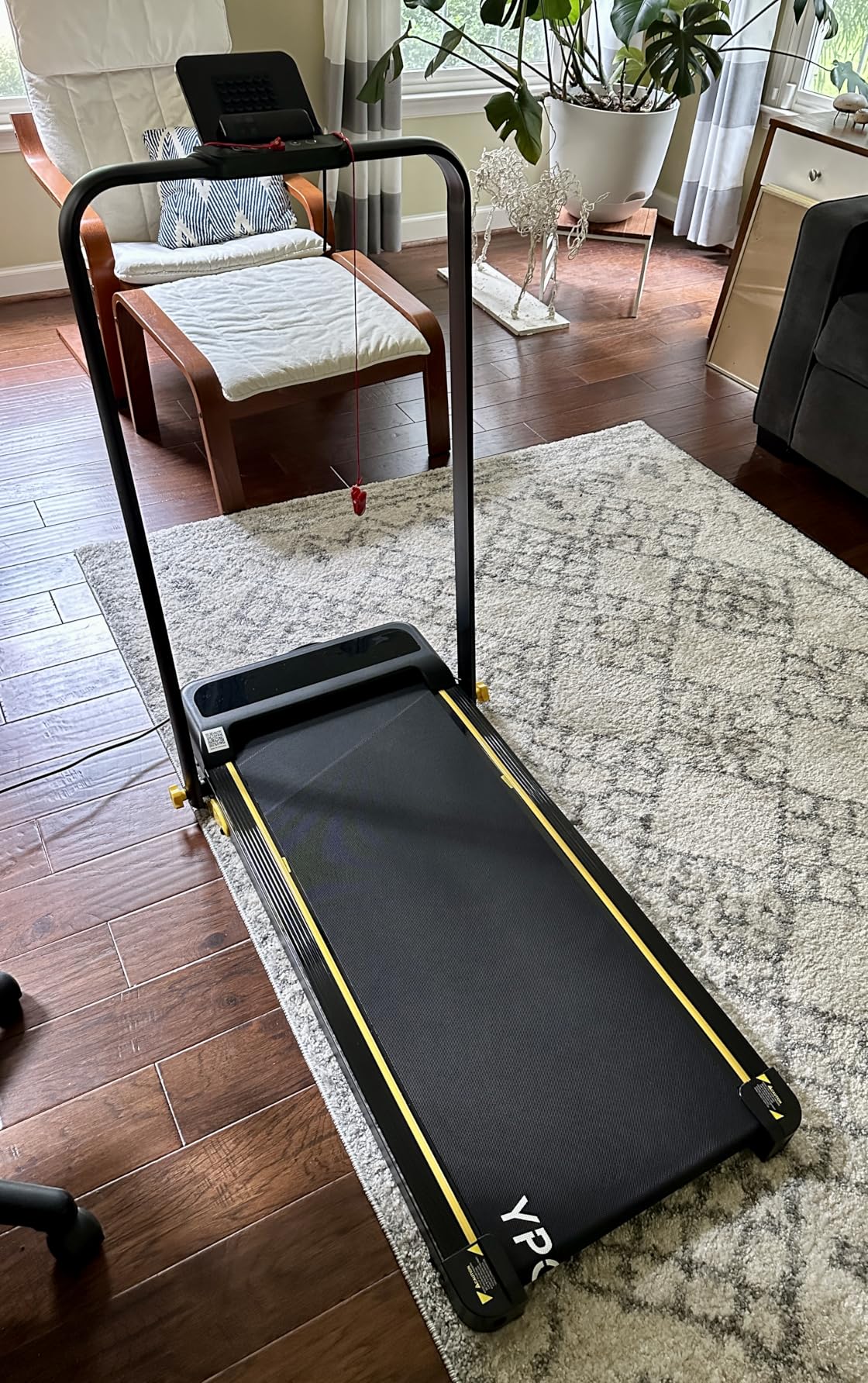 Foldable Treadmill with Incline, Walking Pad with Handle Bar 3 Level Incline, Portable Folding Treadmills for Home/Office 300 Lbs Capacity, Quiet Desk Treadmill with Remote Control & APP - Customer Photo 1