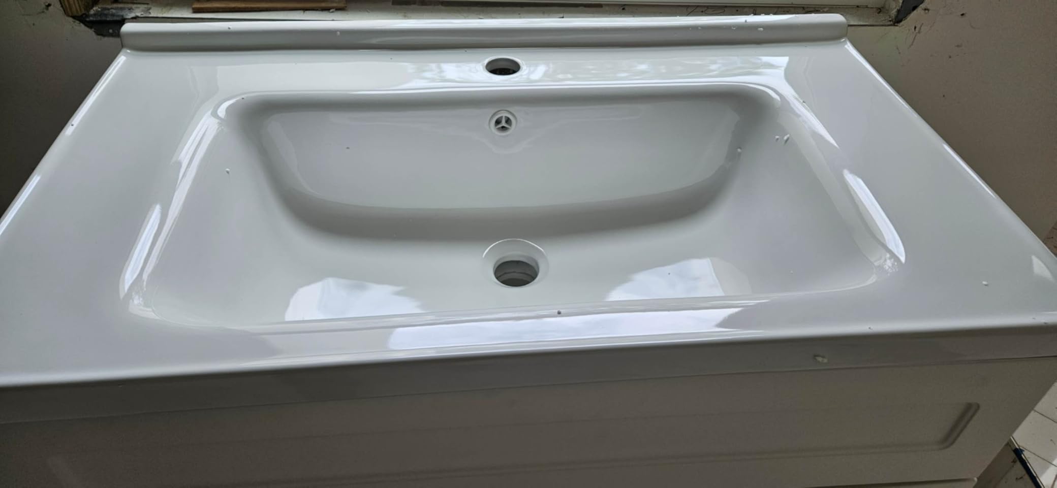Bathroom Vanity with Ceramic Sink, Bathroom Vanity Cabinet with 2 Doors, 24 Inches Wooden Cabinet with Sink, White - Customer Photo 2