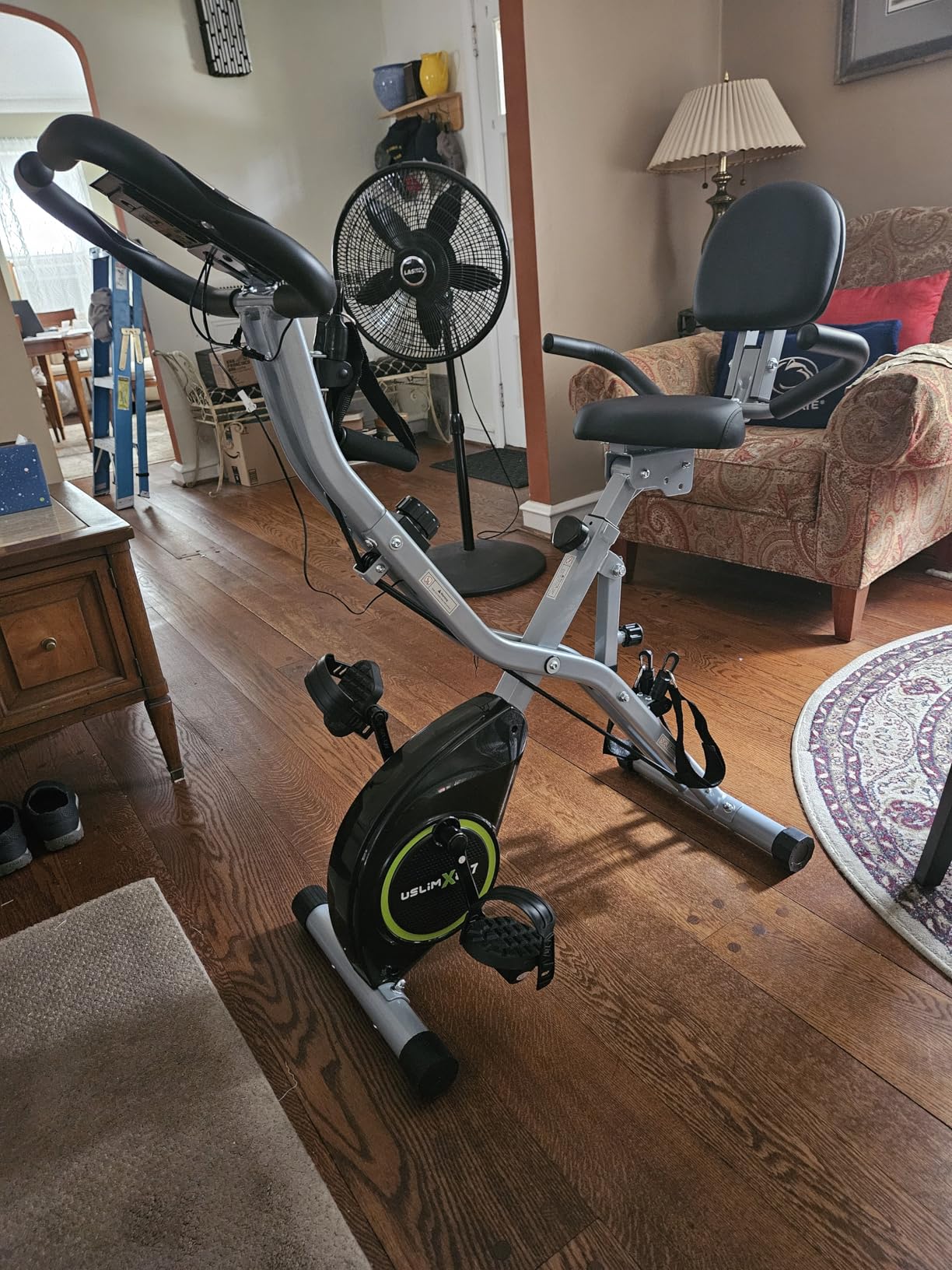 Foldable Exercise Bike Stationary Bikes for Home, 5 IN 1 Indoor Workout Bike, Cycling Bike with 16-Level Quiet Magnetic Resistance, 6.6 LBS Flywheel and 300LBS Capacity, 2025 Designed 817 X-bike - Customer Photo 1
