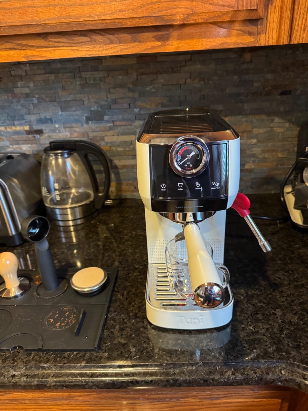 Tuni E2 58mm Espresso Machine 20Bar Espresso Maker, Dual Boiler Coffee Maker with 10mm Steam Milk Frother, Semi-automatic Coffee Machine with UKLA Pump for Espresso, Gift for Coffee Lover - Customer Photo 2