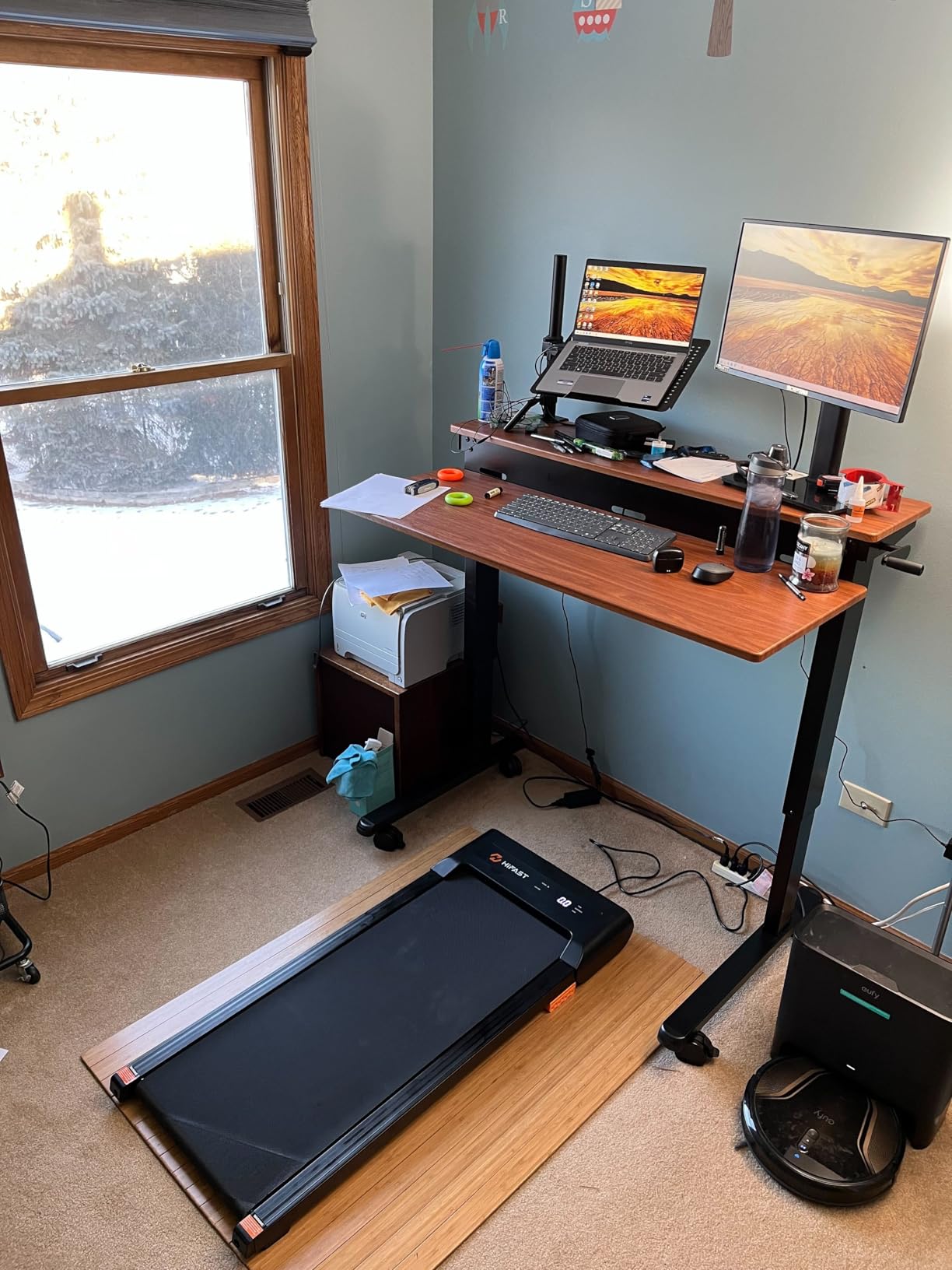 Walking Pad, 2.5HP Under Desk Treadmill for Home Office, 300 Lbs Capacity Portable Treadmills with Remote Control & LED Display, 2 in 1 Running Pad for Walking Jogging and Running - Customer Photo 2