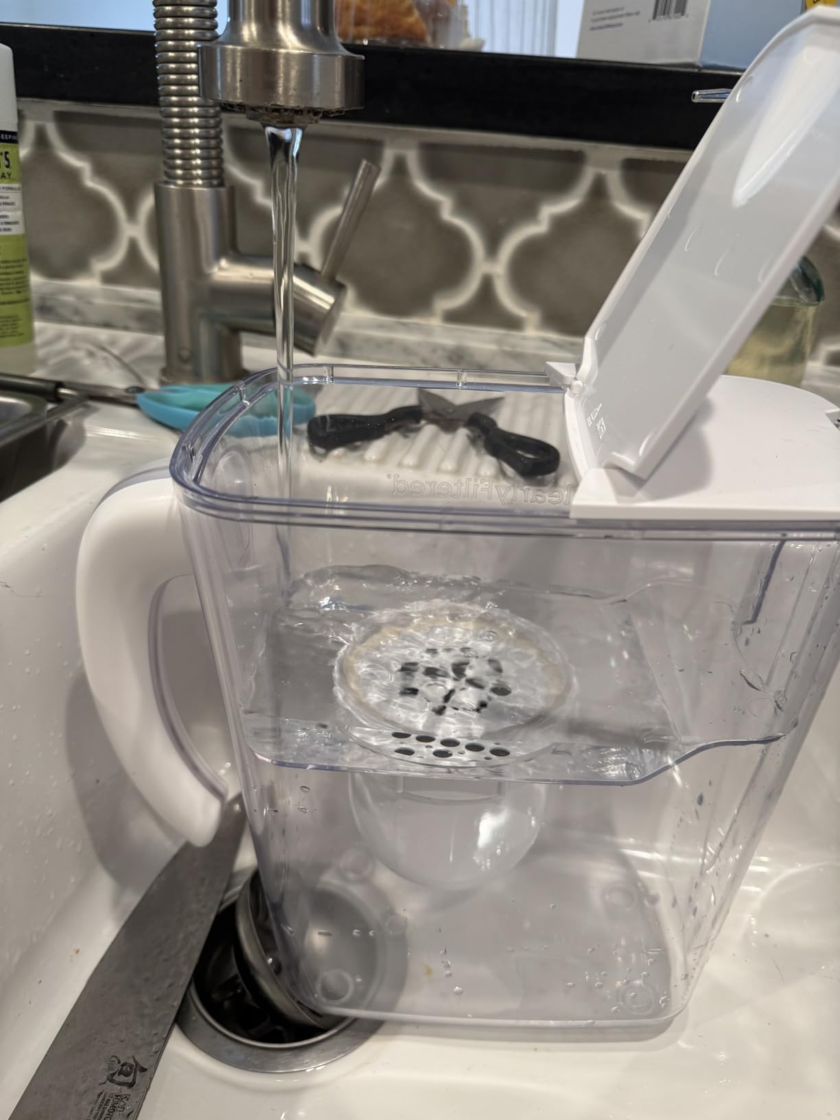 Clearly Filtered No.1 Filtered Water Pitcher/Updated Model/Targets 365+ Contaminants e.g. Fluoride Chlorine PFAS Microplastics Lead Arsenic BPA/BPS Free (Pitcher Includes 1 Filter) - Customer Photo 1