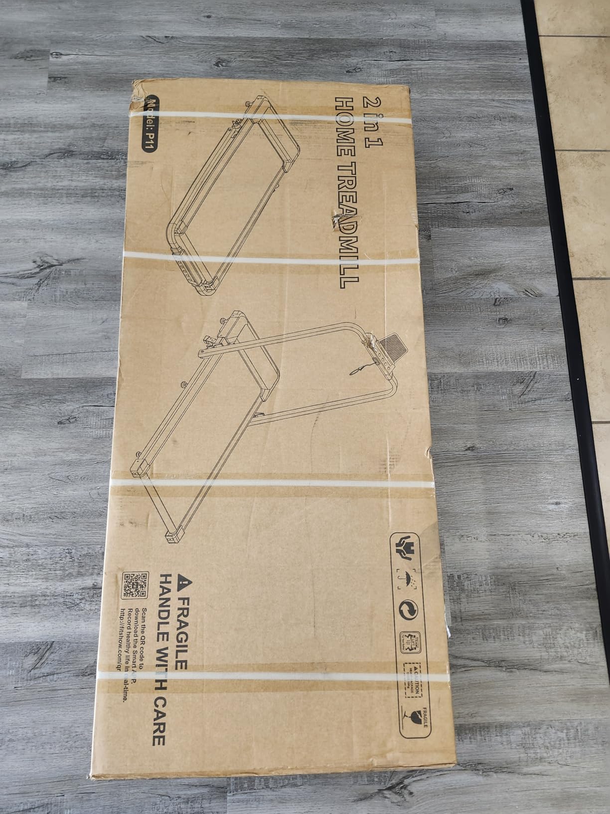 Acezoe Walking Pad Treadmill with Incline, 2 in 1 Foldable Treadmills for Home Small Office, 300lbs Portable Compact Under Desk Treadmill with App, Remote Control and LED Display - Customer Photo 1