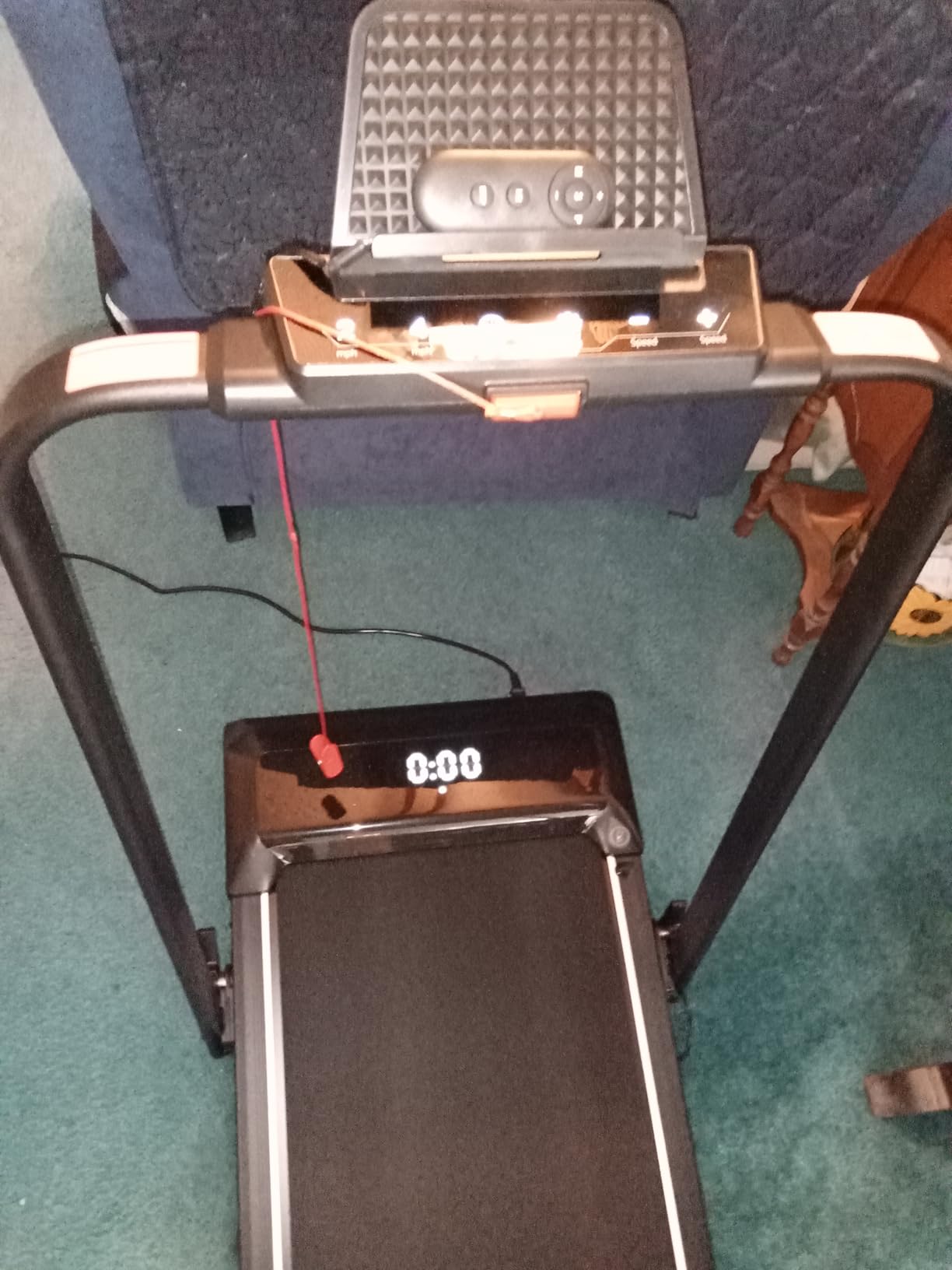 Walking Pad Treadmill with Incline, 2 in 1 Foldable Treadmills for Home Small Office, 300lbs Portable Compact Under Desk Treadmill with App, Remote Control and LED Display - Customer Photo 2