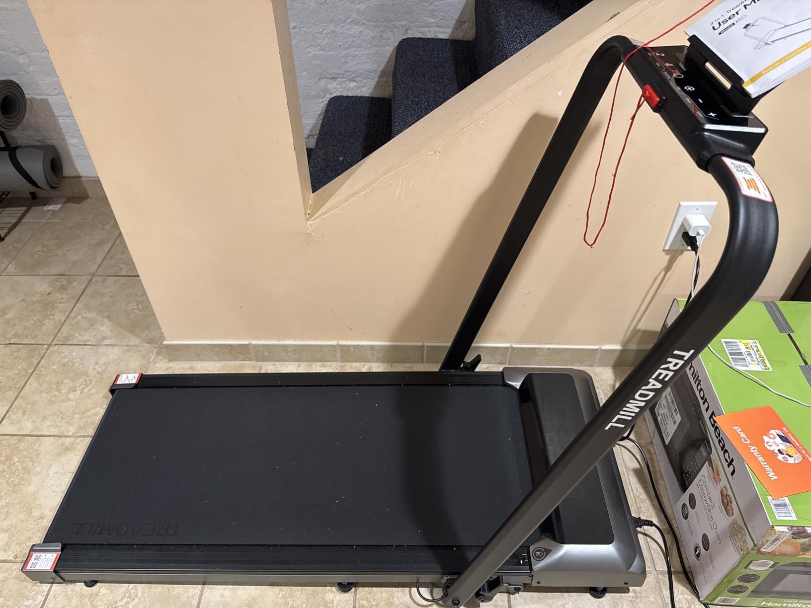 Acezoe Walking Pad Treadmill with Incline, 2 in 1 Foldable Treadmills for Home Small Office, 300lbs Portable Compact Under Desk Treadmill with App, Remote Control and LED Display - Customer Photo 6