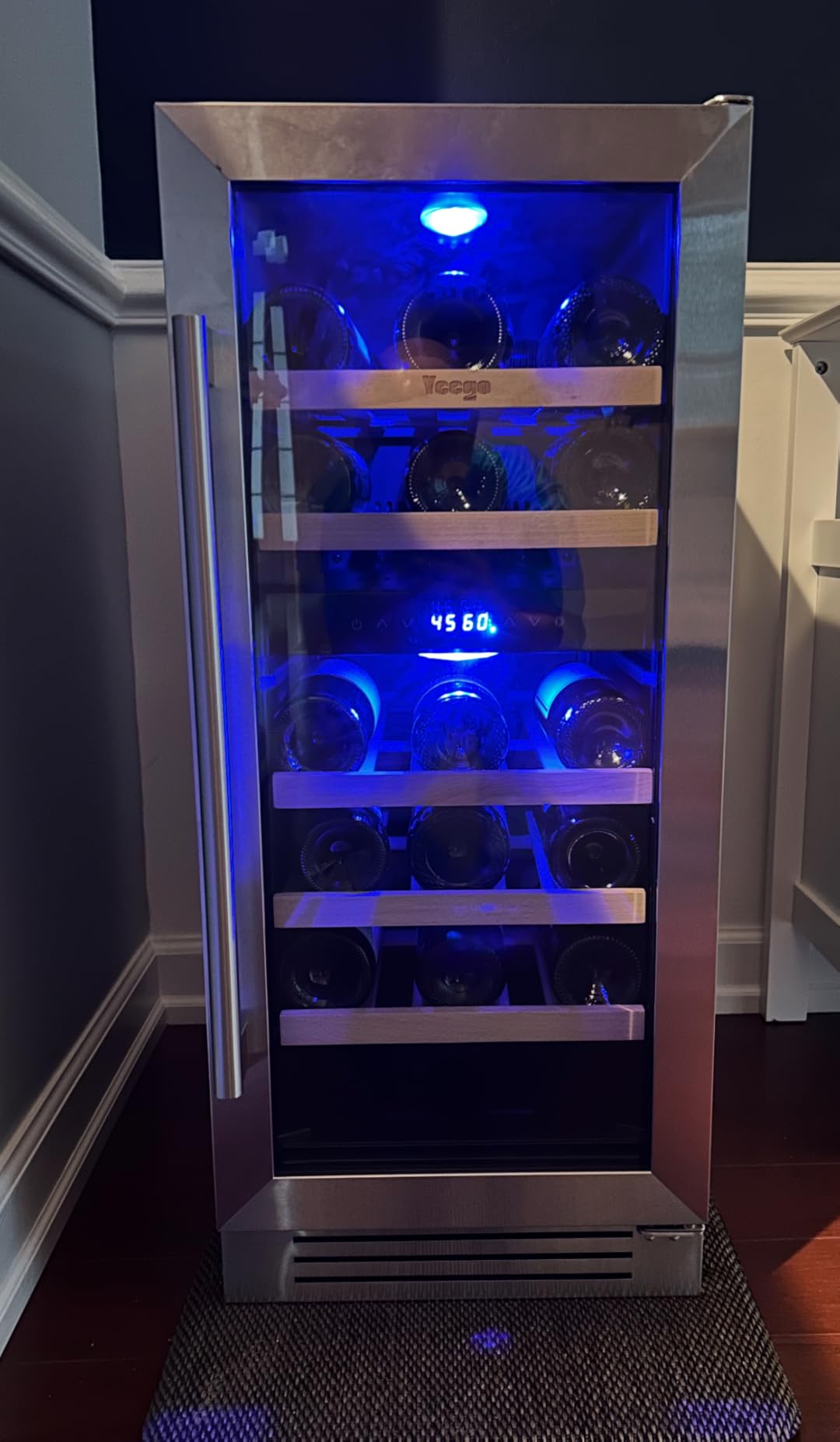 Yeego Wine Fridge Cooler - 15 Inch Dual Zone Wine Fridge Hold 28 Bottles, 40-65F Wine Refrigerator Glass Door, Built in, Freestanding Under Counter Fridge for Beer Soda Drink Home Bar Office customer photo 1