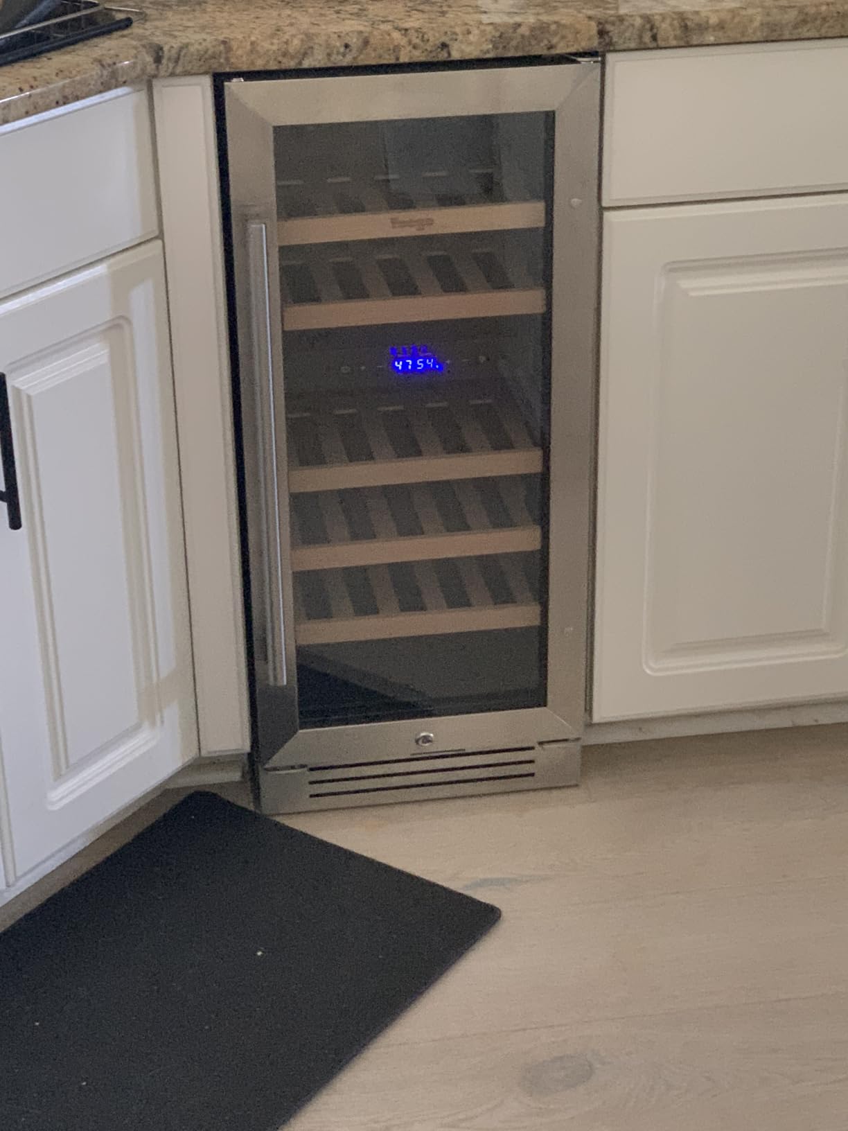 Yeego Wine Fridge Cooler - 24 Inch Wine Fridge Hold 47 Bottles, 40-65°F Wine Refrigerator Glass Door, Built in, Freestanding Under Counter Fridge for Beer Soda Drink Home Bar Office(5.12 Cu.ft) - Customer Photo 1