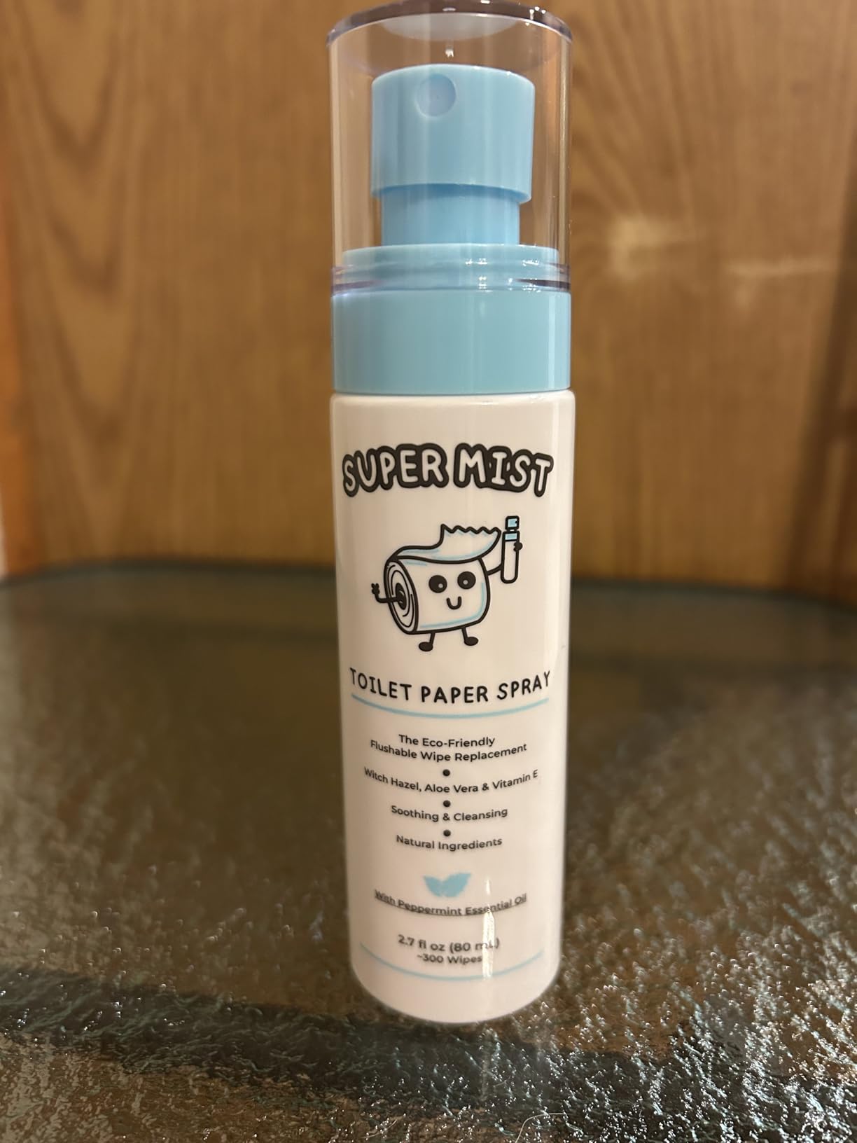 Toilet Paper Spray (2.7 fl oz/300+ Wipes) Cleansing & Soothing Flushable Wipes Alternative - Witch Hazel, Aloe Vera & Peppermint Essential Oil - Travel Size - Customer Photo 1