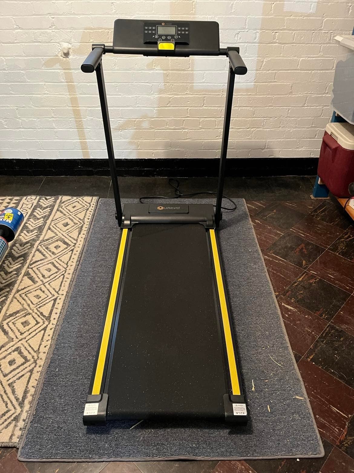 UREVO Treadmill with Desk Workstation, Walking Pad Treadmills for Home Office, Under Desk Compact Design Treadmill with HIIT Programs, Remote Control, LED Display - Customer Photo 2