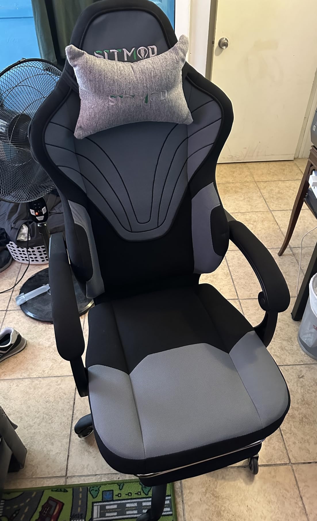 Gaming Chair, Big and Tall Gaming Chairs for Adults with Footrest and Lumbar Support, Comfortable Ergonomic Fabric Computer Chair 400 lbs, 360° Swivel, Height Adjustable Video Gamer Chair, Silla Gamer - Customer Photo 1