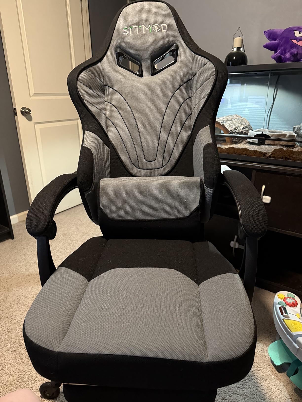 Gaming Chair, Big and Tall Gaming Chairs for Adults with Footrest and Lumbar Support, Comfortable Ergonomic Fabric Computer Chair 400 lbs, 360° Swivel, Height Adjustable Video Gamer Chair, Silla Gamer - Customer Photo 2