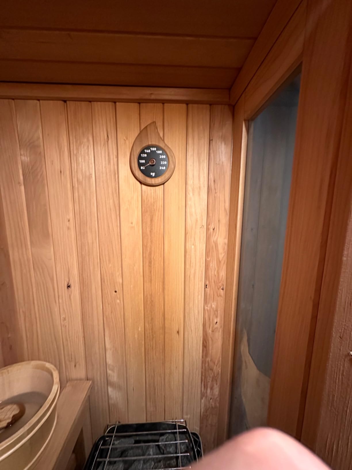 Premium Wooden Sauna Thermometer & Hygrometer - Large Numbers, Durable and Long Lasting, Easy to Install Sauna Thermometer Fahrenheit - Customer Photo 1