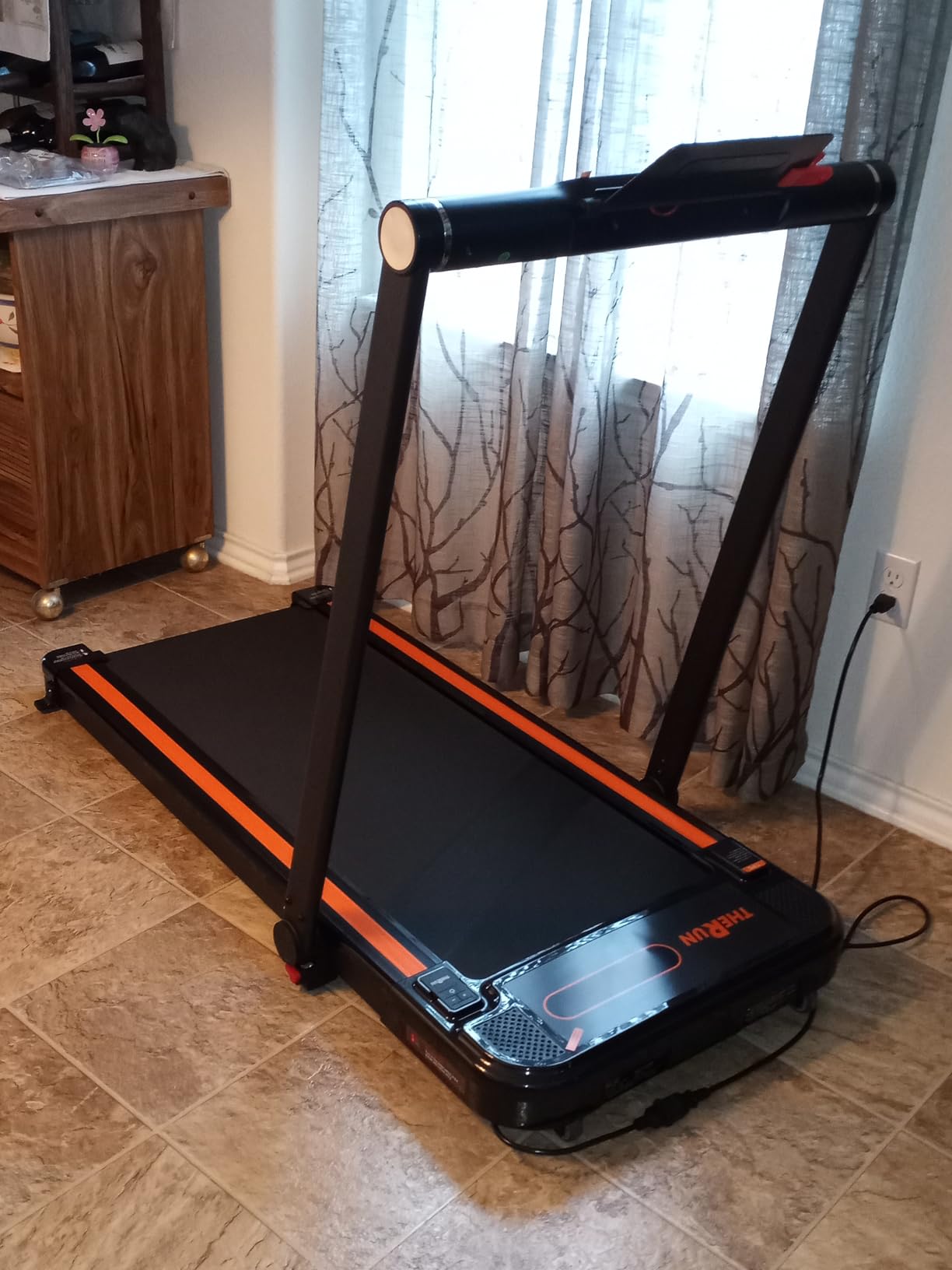 THERUN Walking Pad, 2 in 1 Foldable Treadmills for Home, 2.5HP Under Desk with Handle Bar, 16